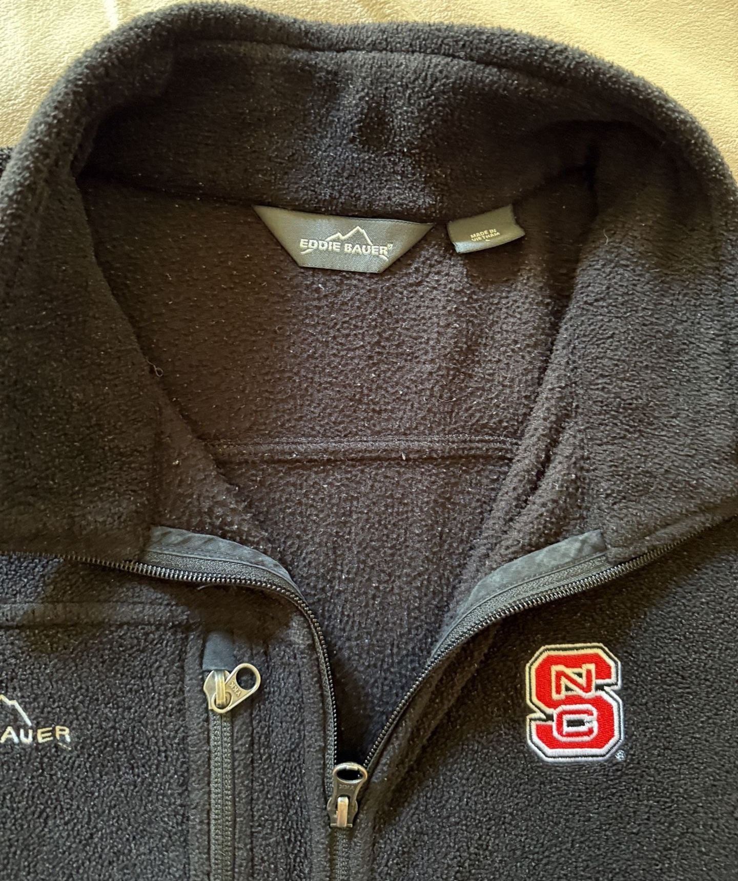 Eddie Bauer NC State Wolfpack Fleece Jacket Black Size L 8