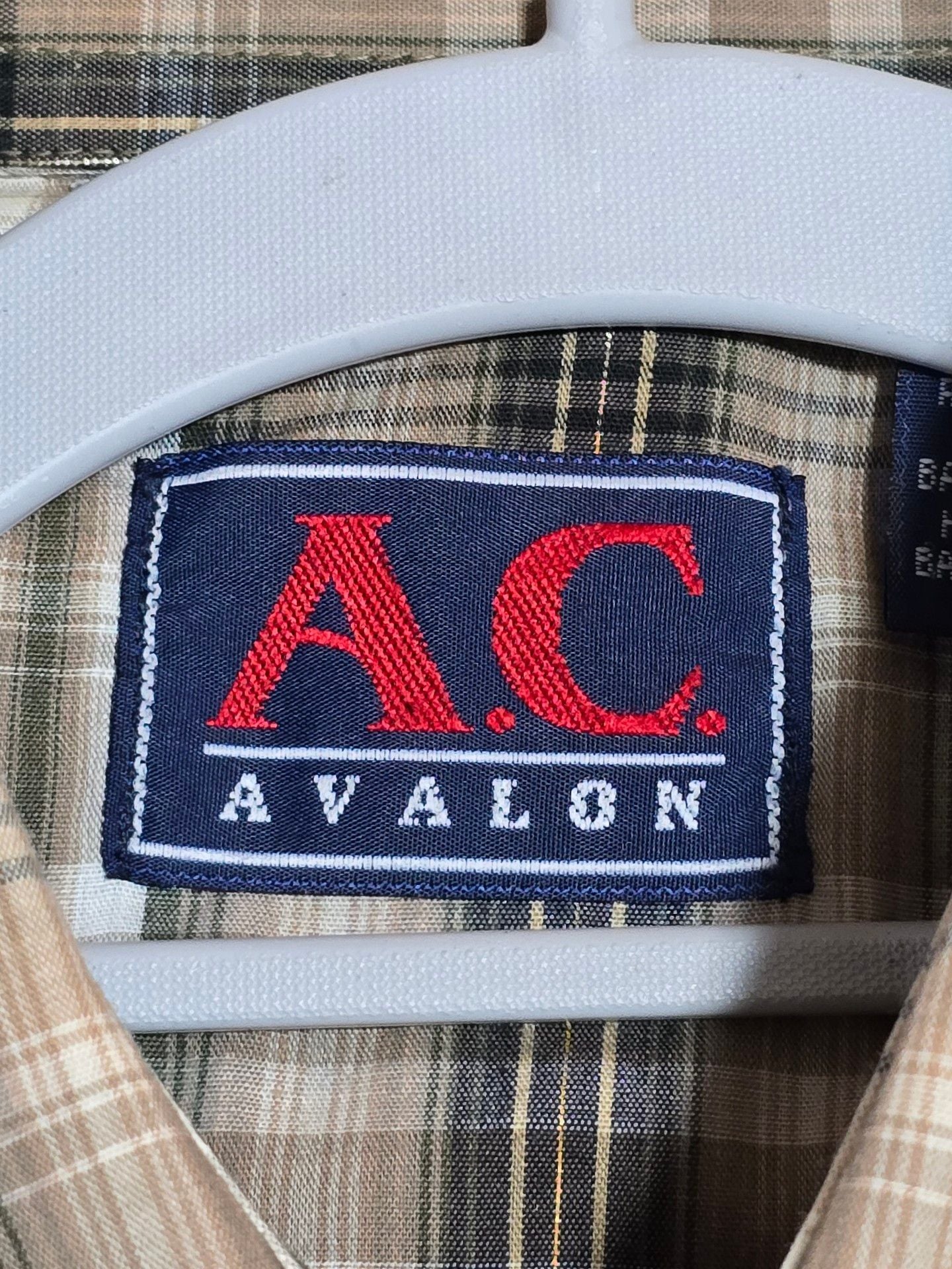 A.C. Avalon Western Plaid Short Sleeve Shirt Tan 4