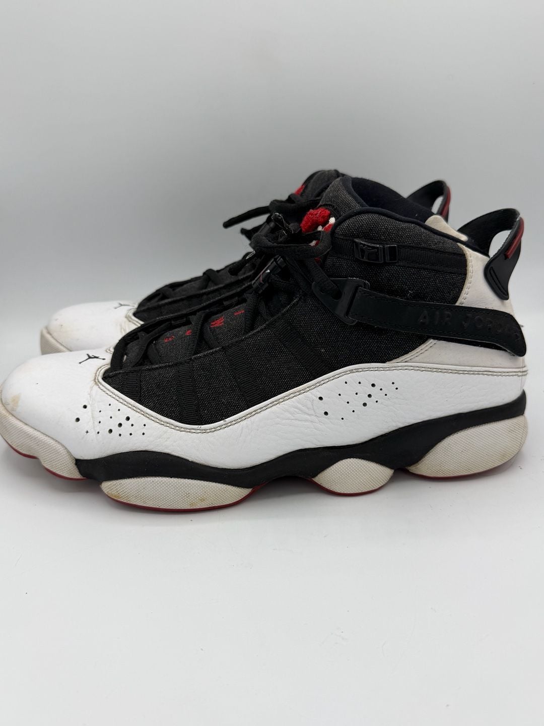 Nike Air Jordan 6 Rings Mens 10.5 Black White Red Basketball Shoes 322992-012 7