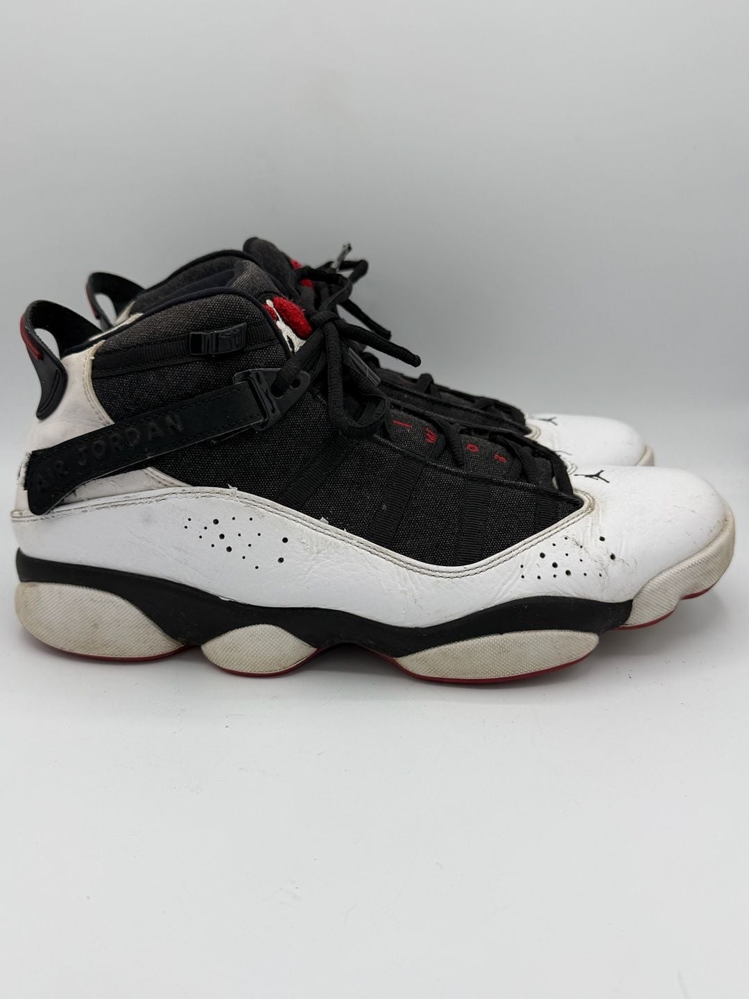 Nike Air Jordan 6 Rings Mens 10.5 Black White Red Basketball Shoes 322992-012 8