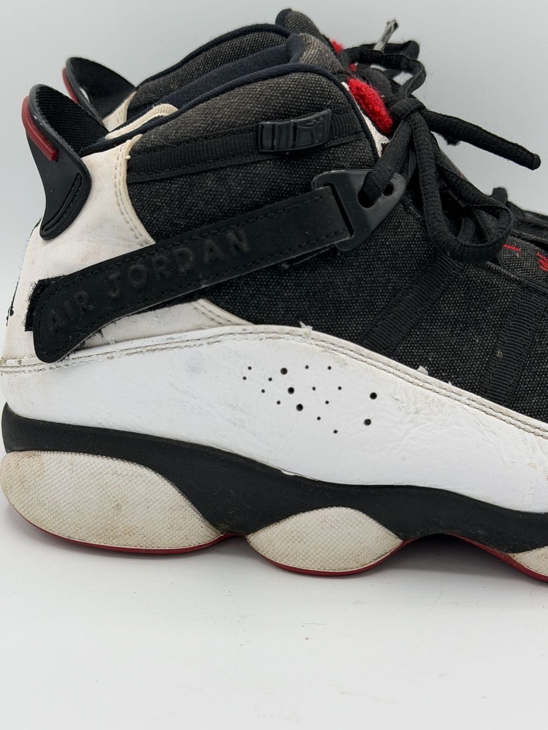 Nike Air Jordan 6 Rings Mens 10.5 Black White Red Basketball Shoes 322992-012 9