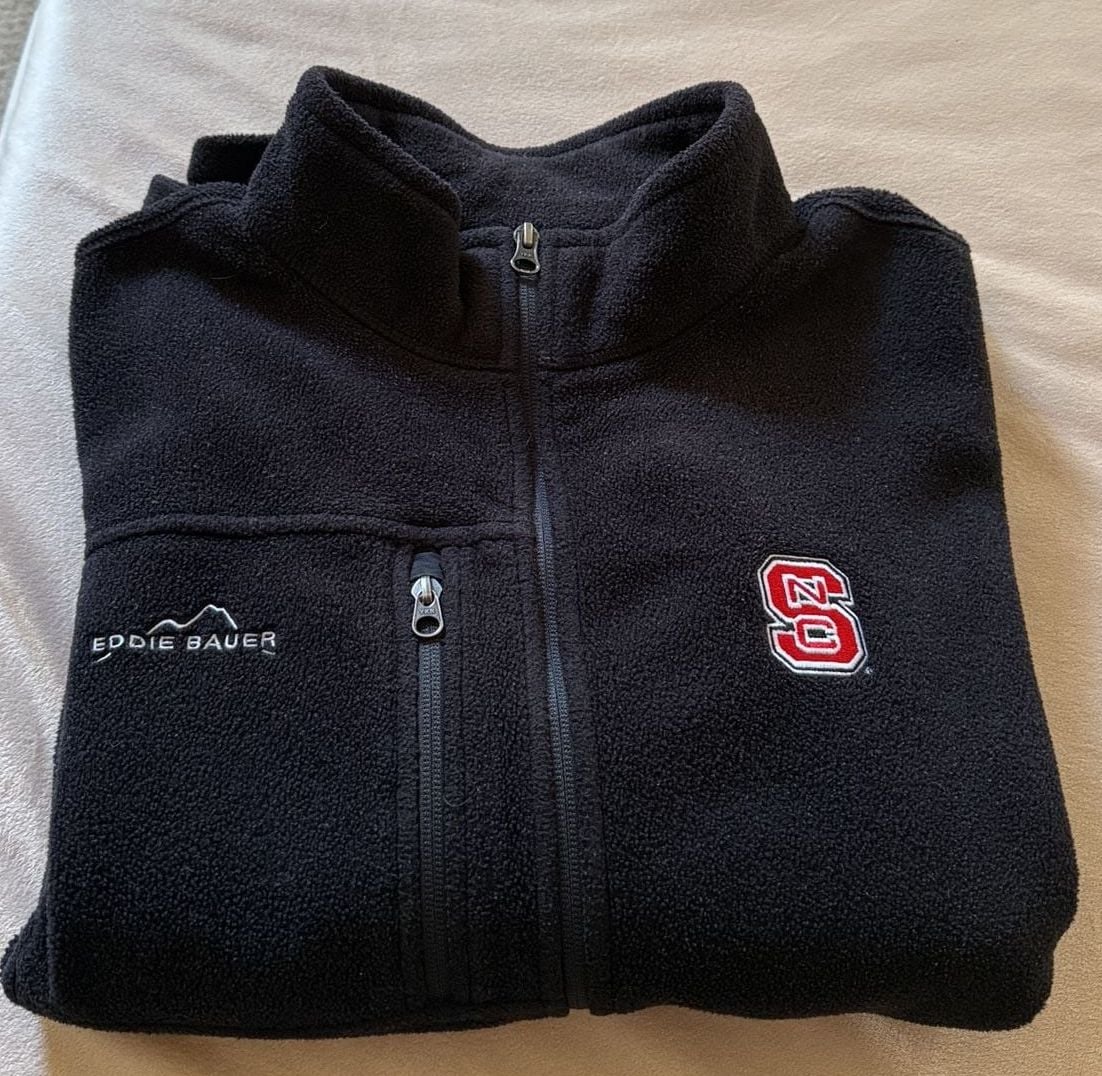 Eddie Bauer NC State Wolfpack Fleece Jacket Black Size L 13