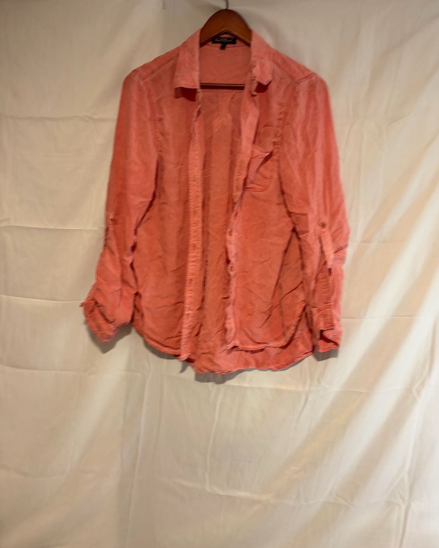 Velvet Heart Button-Down Shirt Size XL Pink Tencel Long Sleeve 2