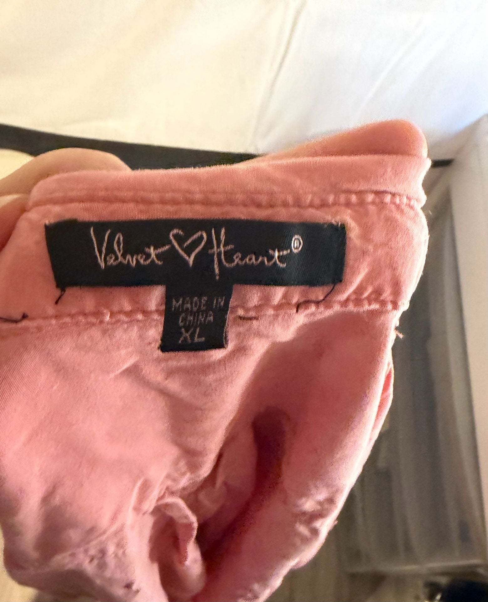 Velvet Heart Button-Down Shirt Size XL Pink Tencel Long Sleeve 5