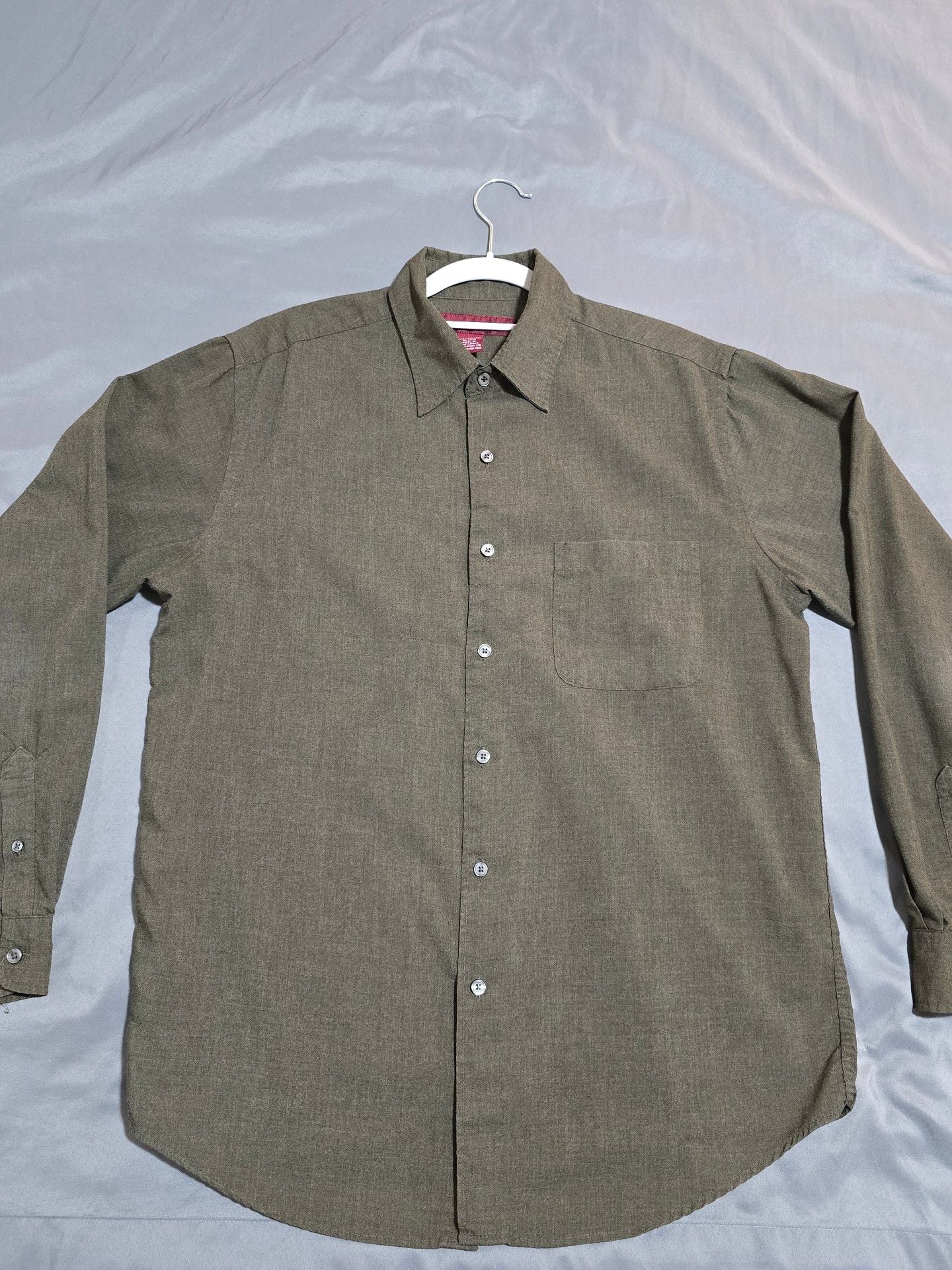 Merona Long Sleeve Button Down Shirt Size M Olive Green 2