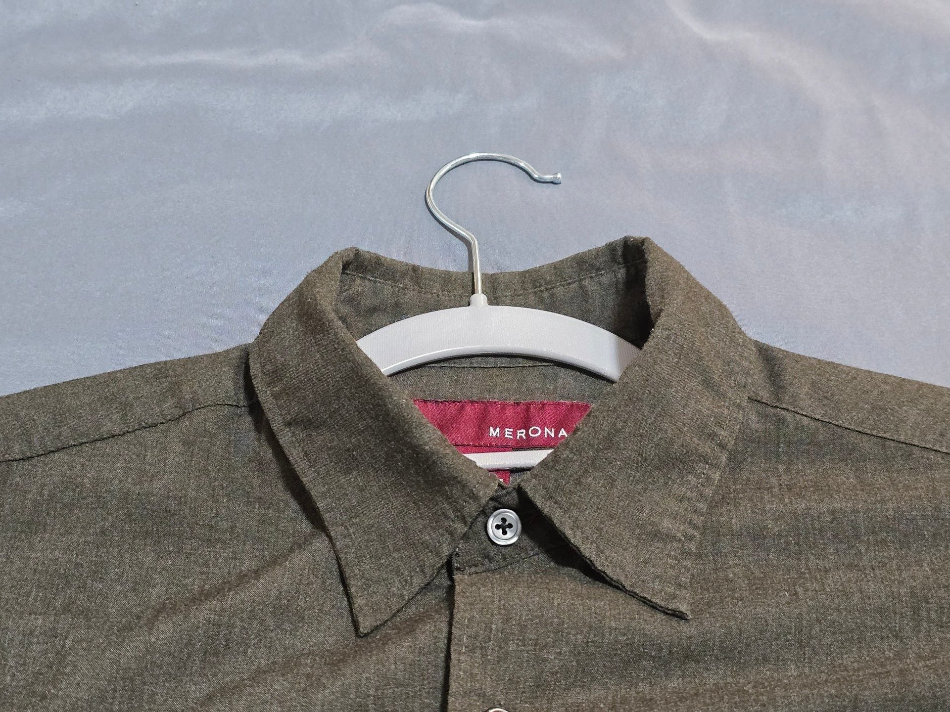 Merona Long Sleeve Button Down Shirt Size M Olive Green 3