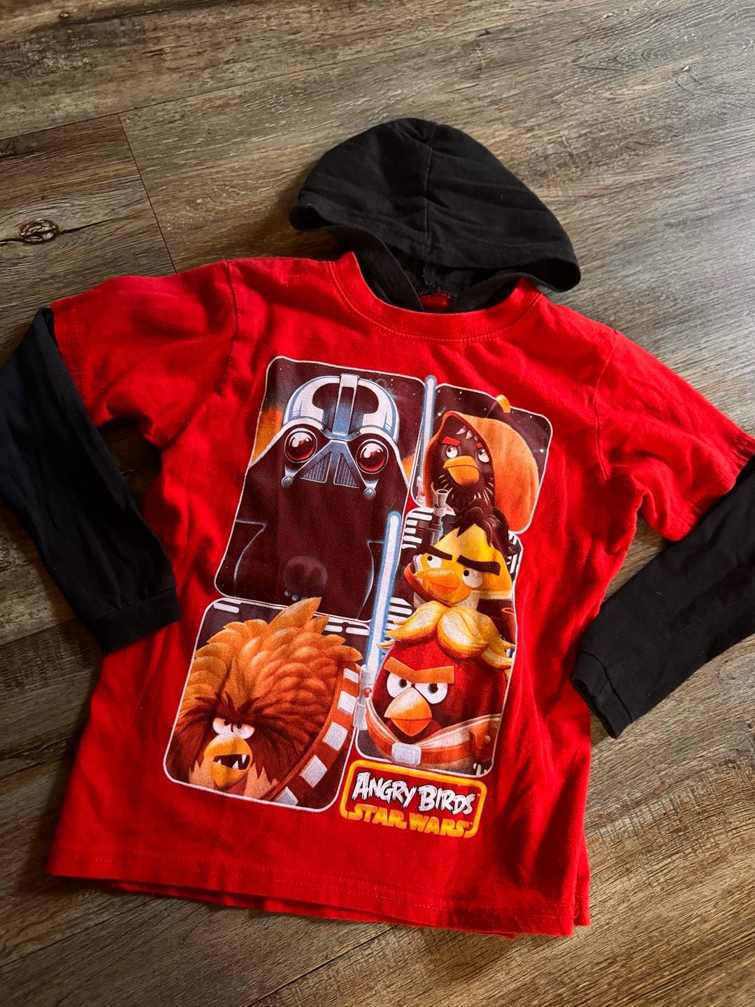 Angry Birds Star Wars Double Layer Hoodie Red Black 1