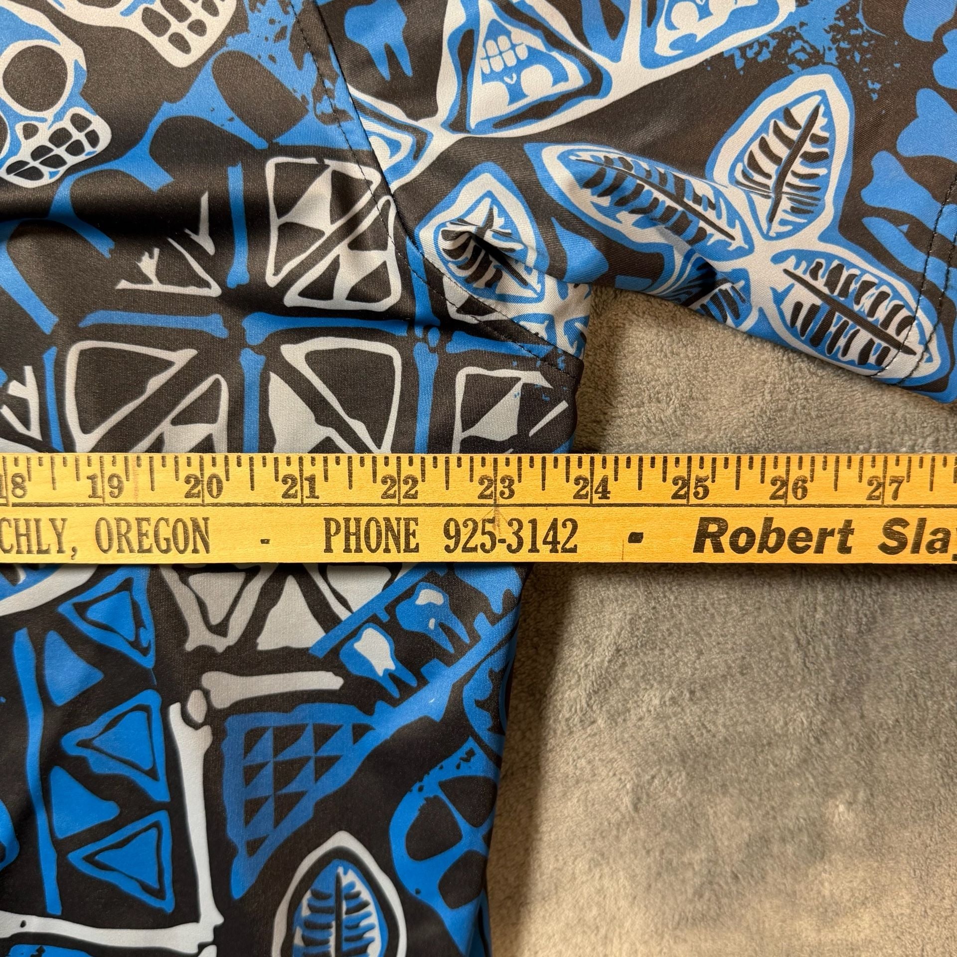 Danger A-Head by Jeff Granito Polo Shirt 2XL Blue Black Skull Graphic 5