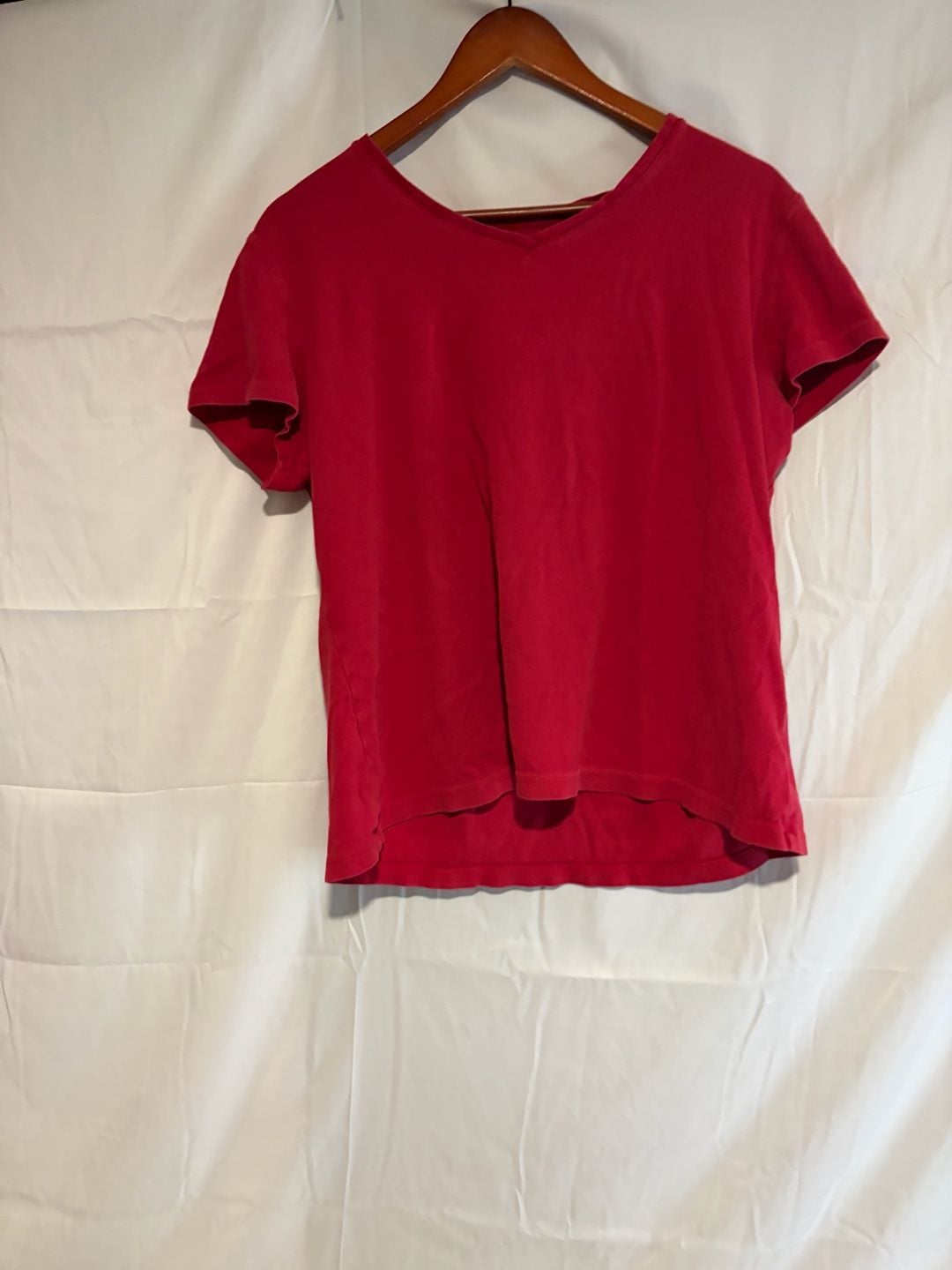 Croft & Barrow V-Neck T-Shirt Size XL Red 100% Cotton 4