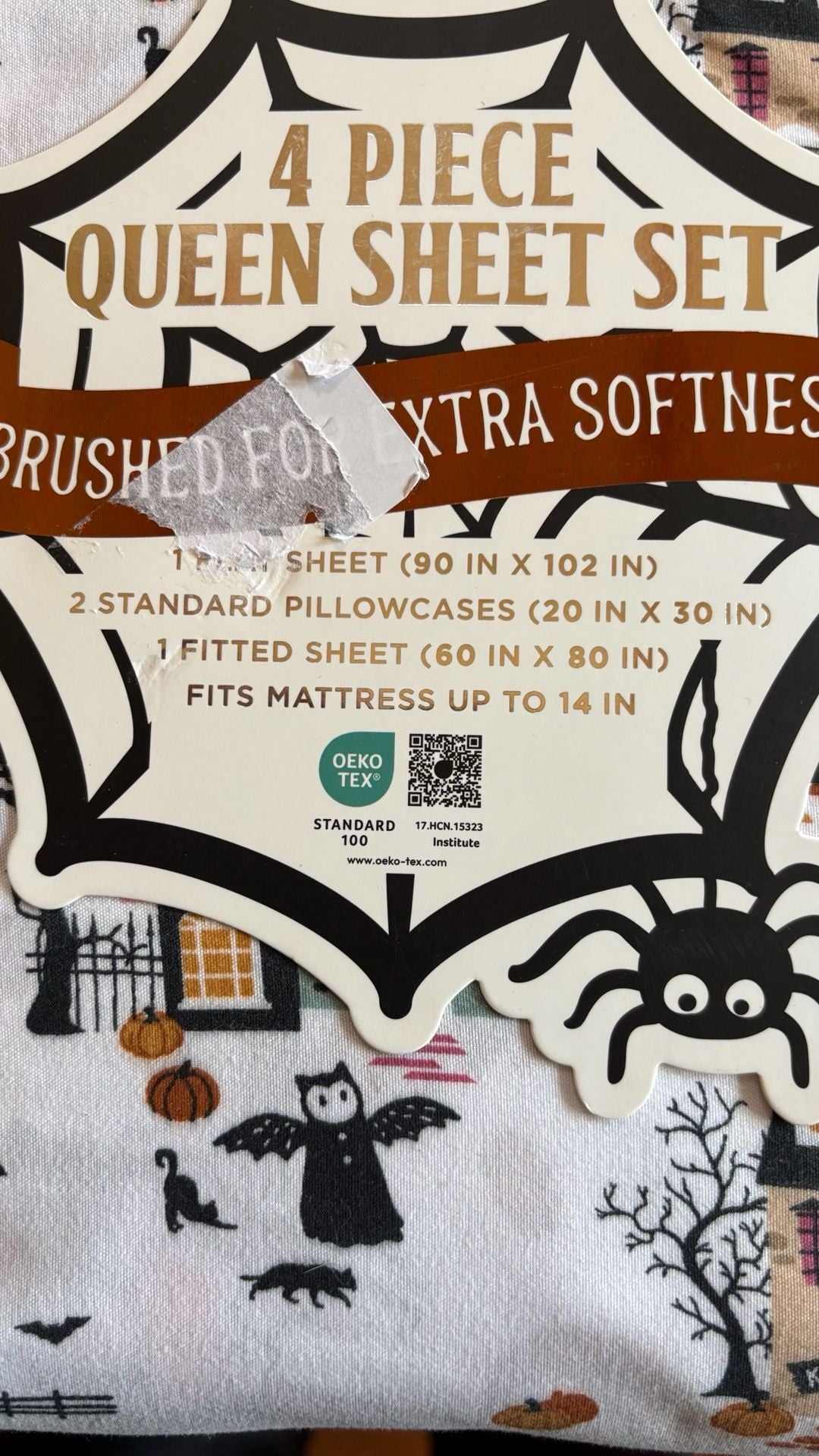 Halloween Spooky Village 4-Piece Queen Sheet Set 6