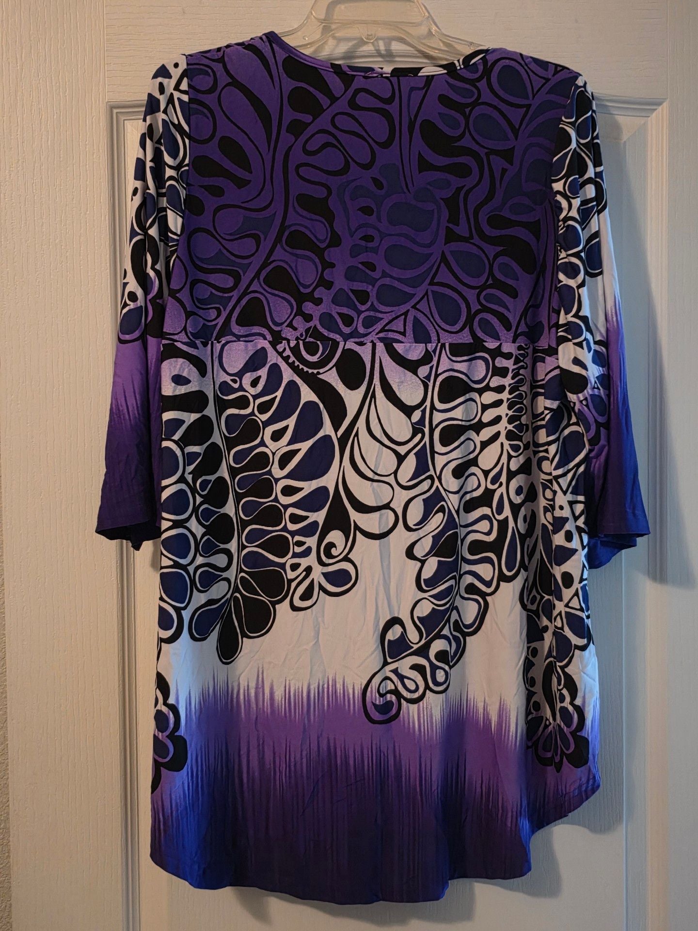 Simply Aster Tunic Top Shirt Size 4X Purple Black White Abstract Pattern 3