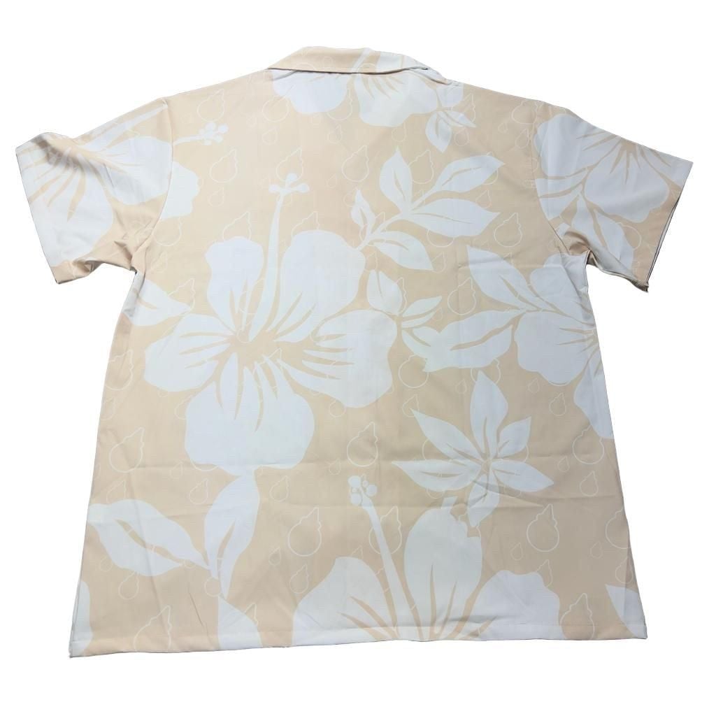 Jack In The Box Hawaiian Shirt Size XL Beige Floral Short Sleeve button down 3