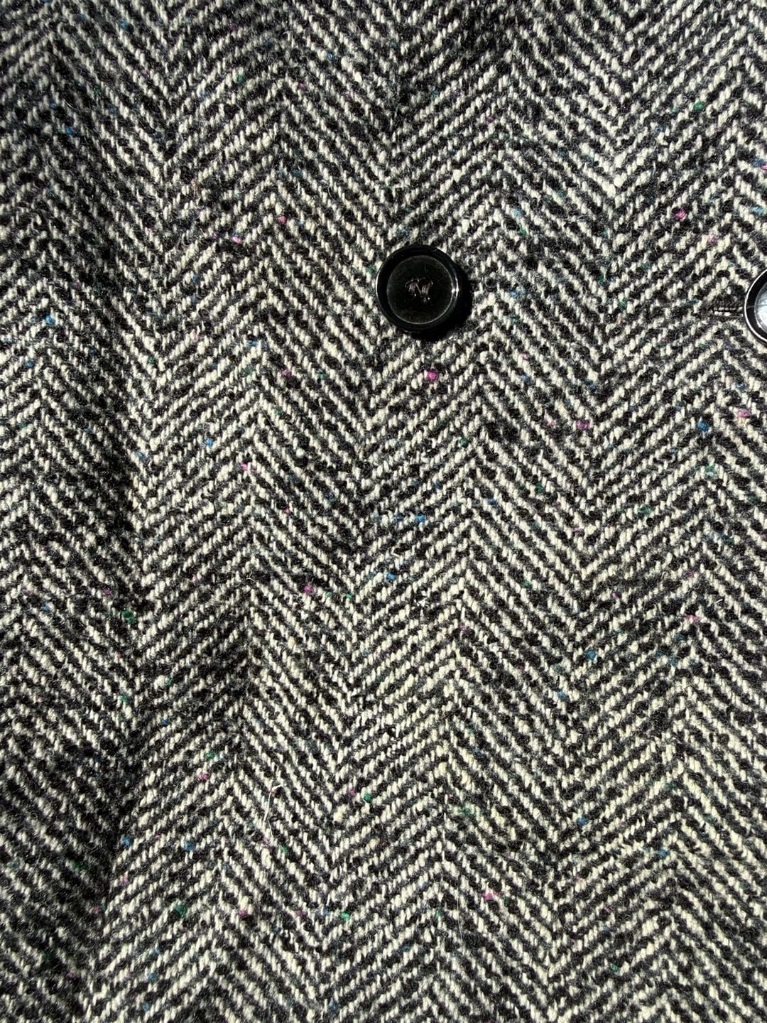Vintage 90s Academia HerringBone Wool Long Trenchcoat 8