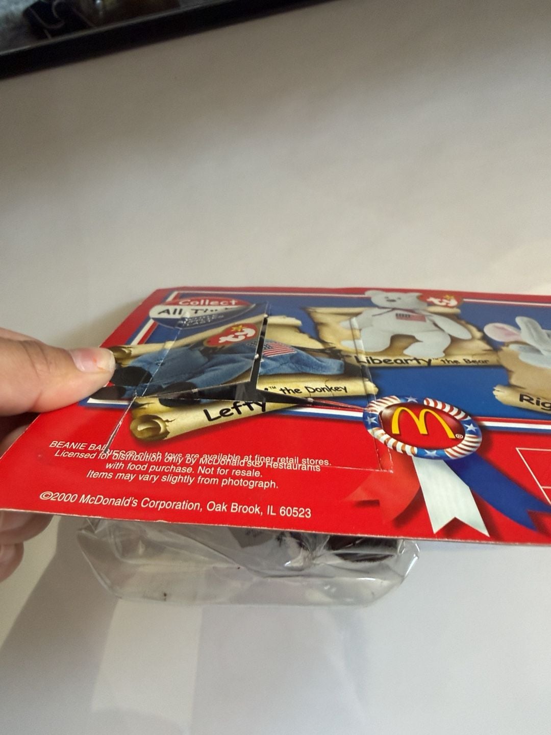 Ty Beanie Babies Lefty The Donkey McDonald's American Trio Sealed 3