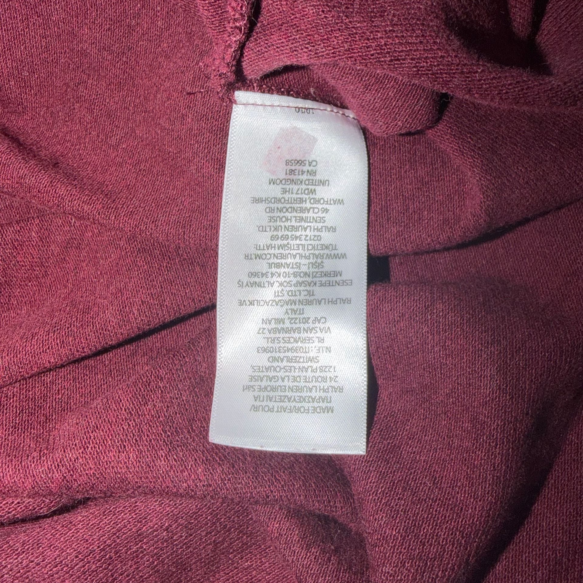 Men Polo Ralph Lauren Classic Fit Long Sleeve Polo Shirt Size L Burgundy 9