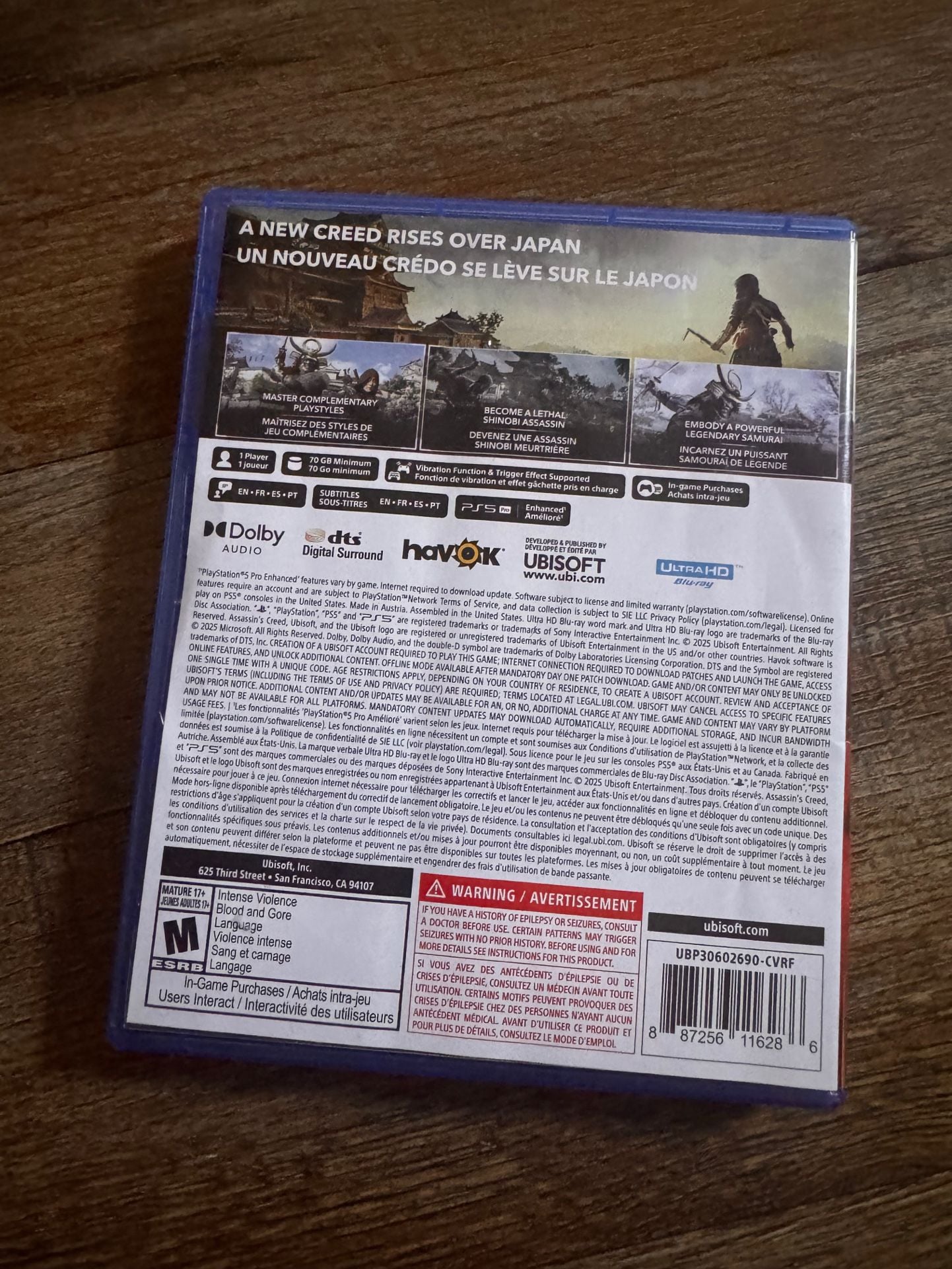 Ubisoft Assassin's Creed Shadows PS5 Video Game Complete 2