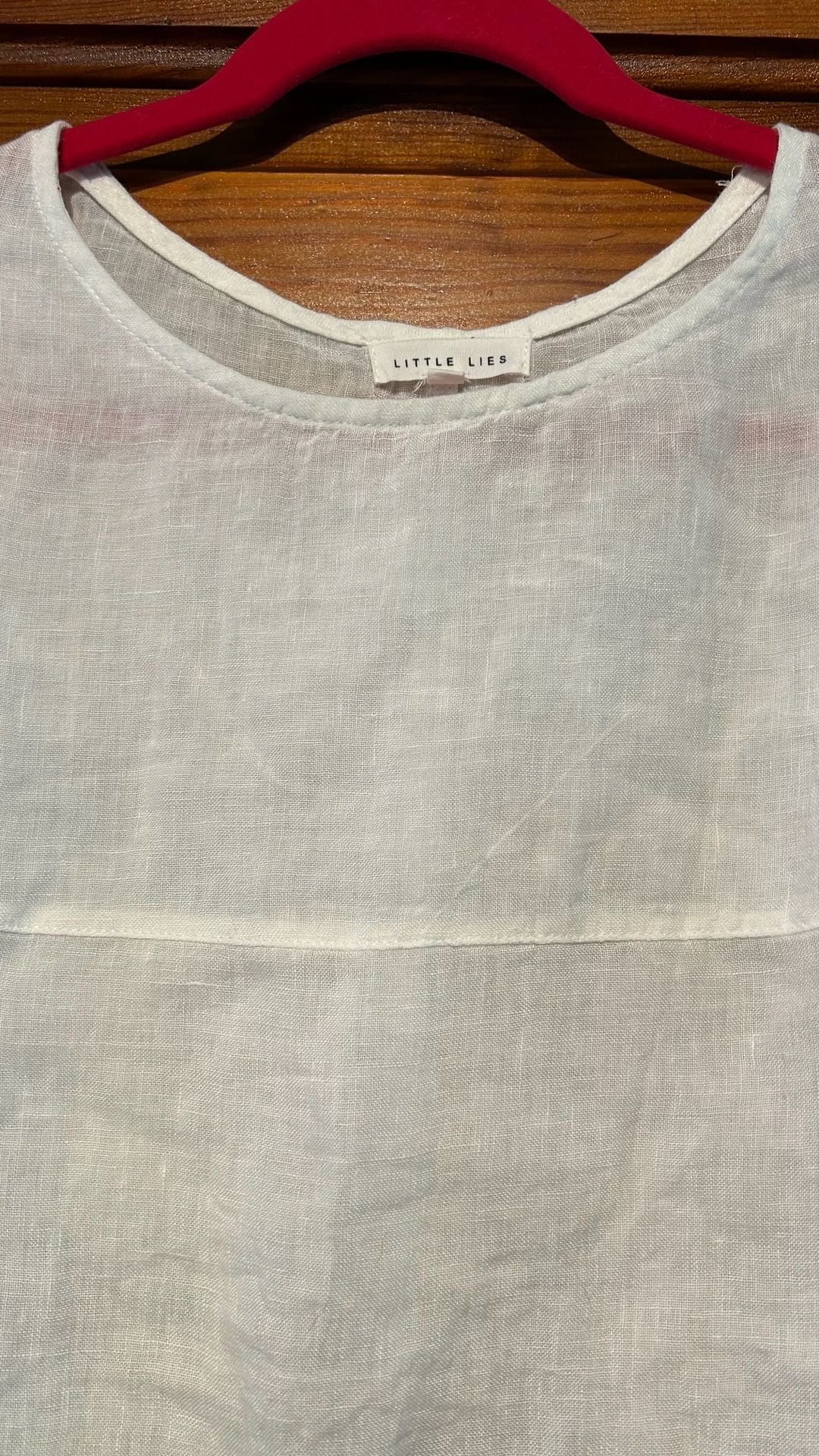 Little Lies Linen Blouse Size M White Long Sleeve Shirt 4