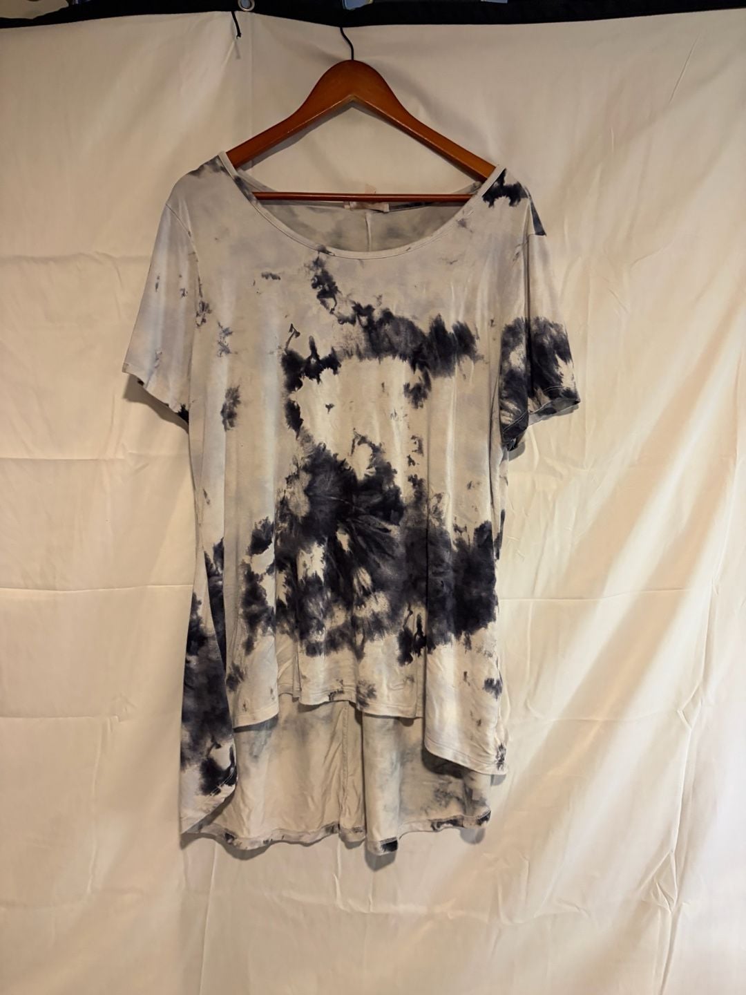Philosophy Woman Republic Clothing Tunic Size 1X Blue Tie Dye High Low 3