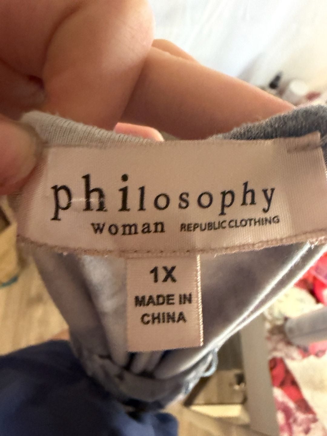 Philosophy Woman Republic Clothing Tunic Size 1X Blue Tie Dye High Low 5