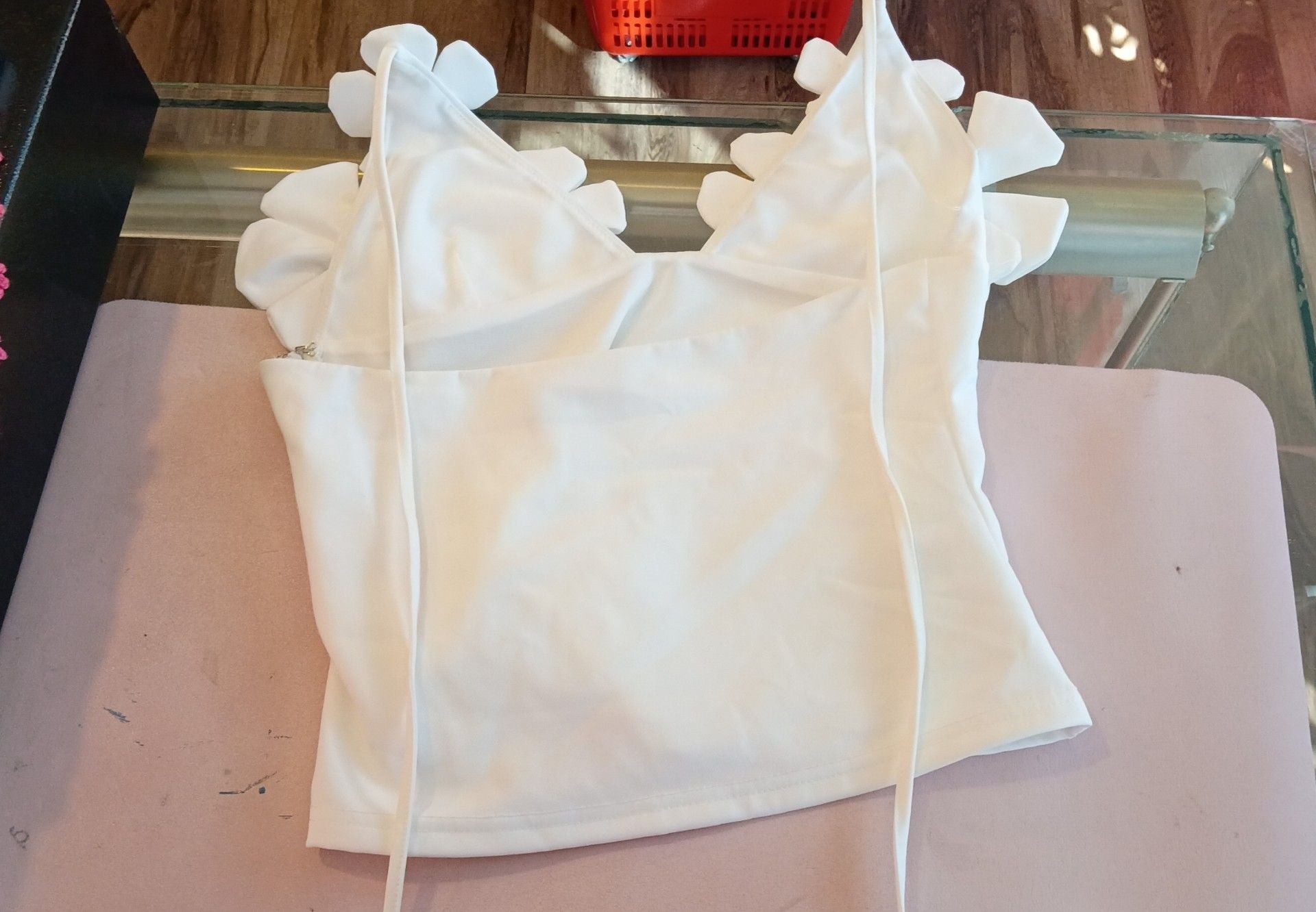White Fox Boutique Floral Cami Top Size M White 4