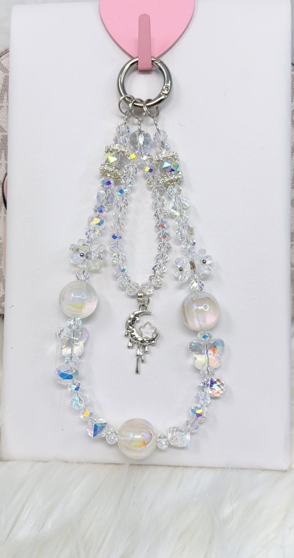6 Pieces Handmade Beaded Charm Strap witht and Moon charm 3