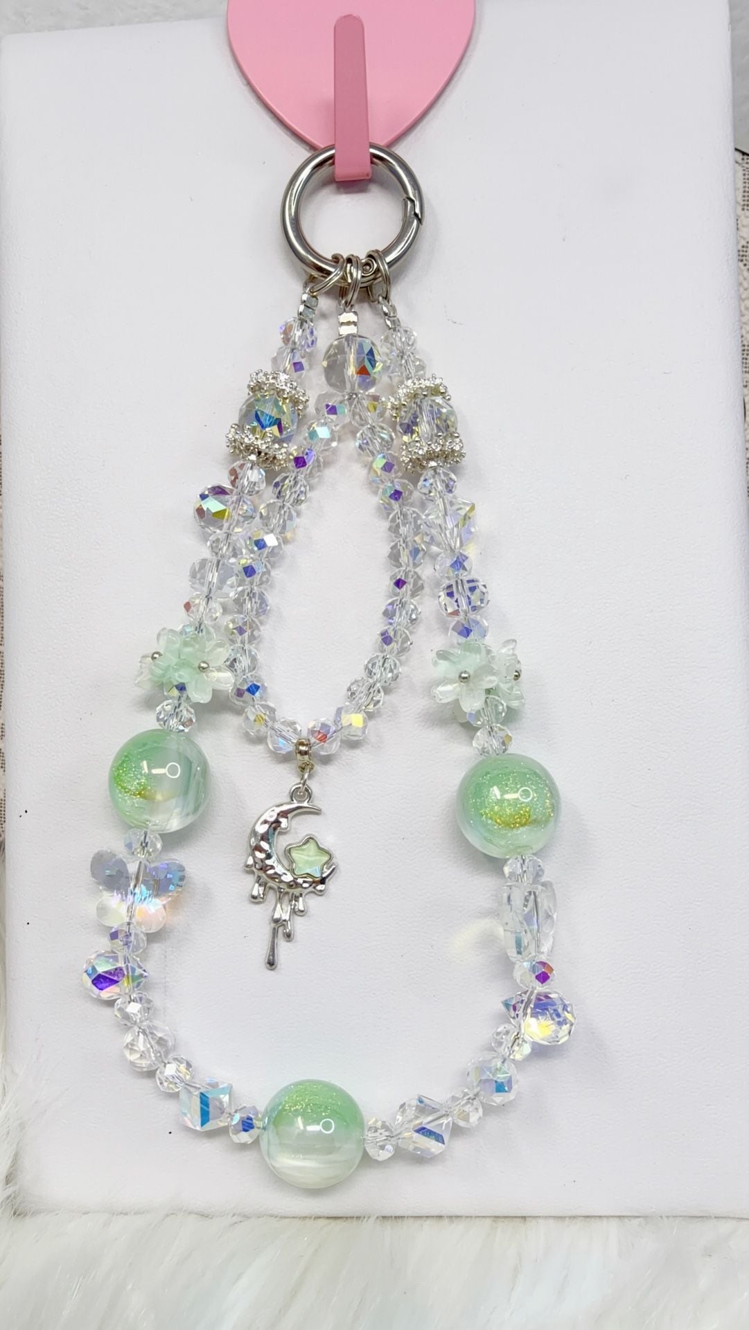 6 Pieces Handmade Beaded Charm Strap witht and Moon charm 4
