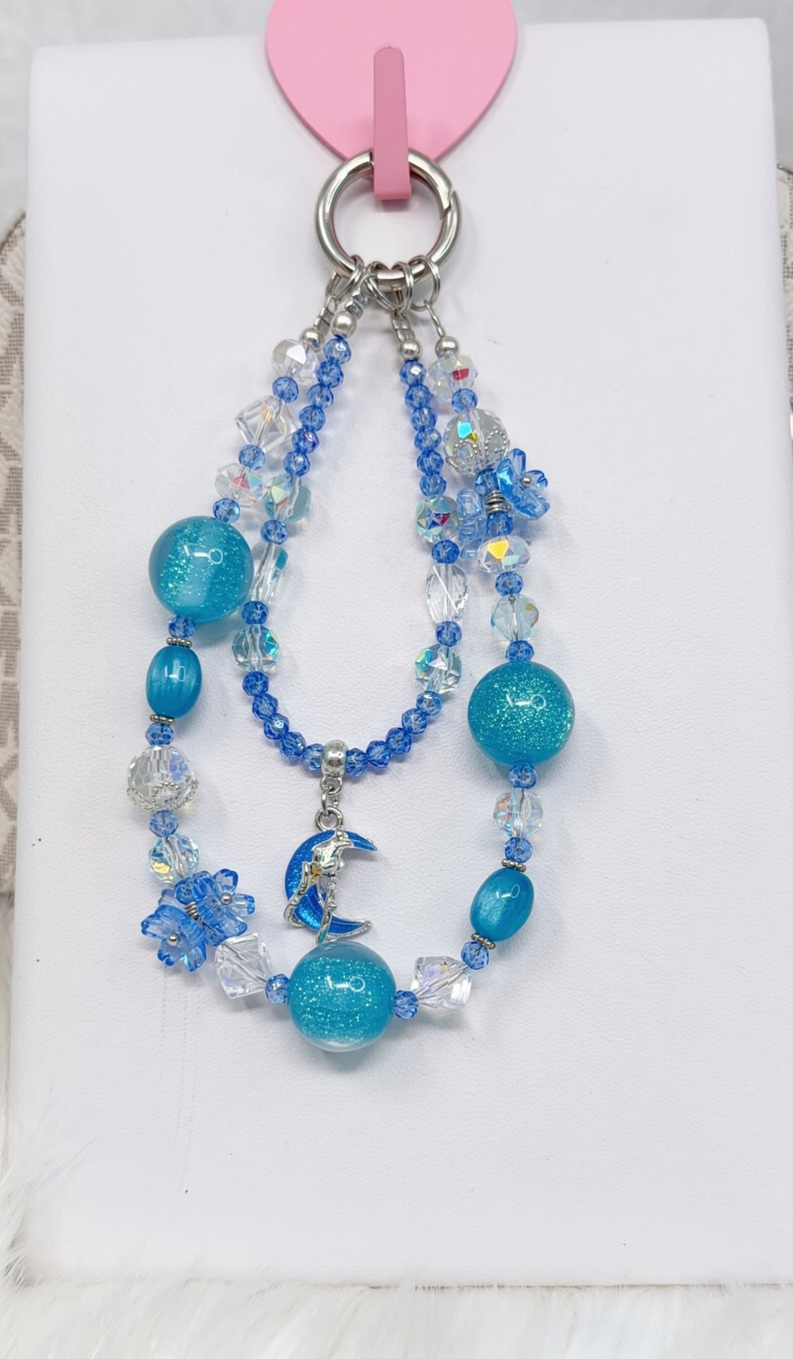 6 Pieces Handmade Beaded Charm Strap witht and Moon charm 5