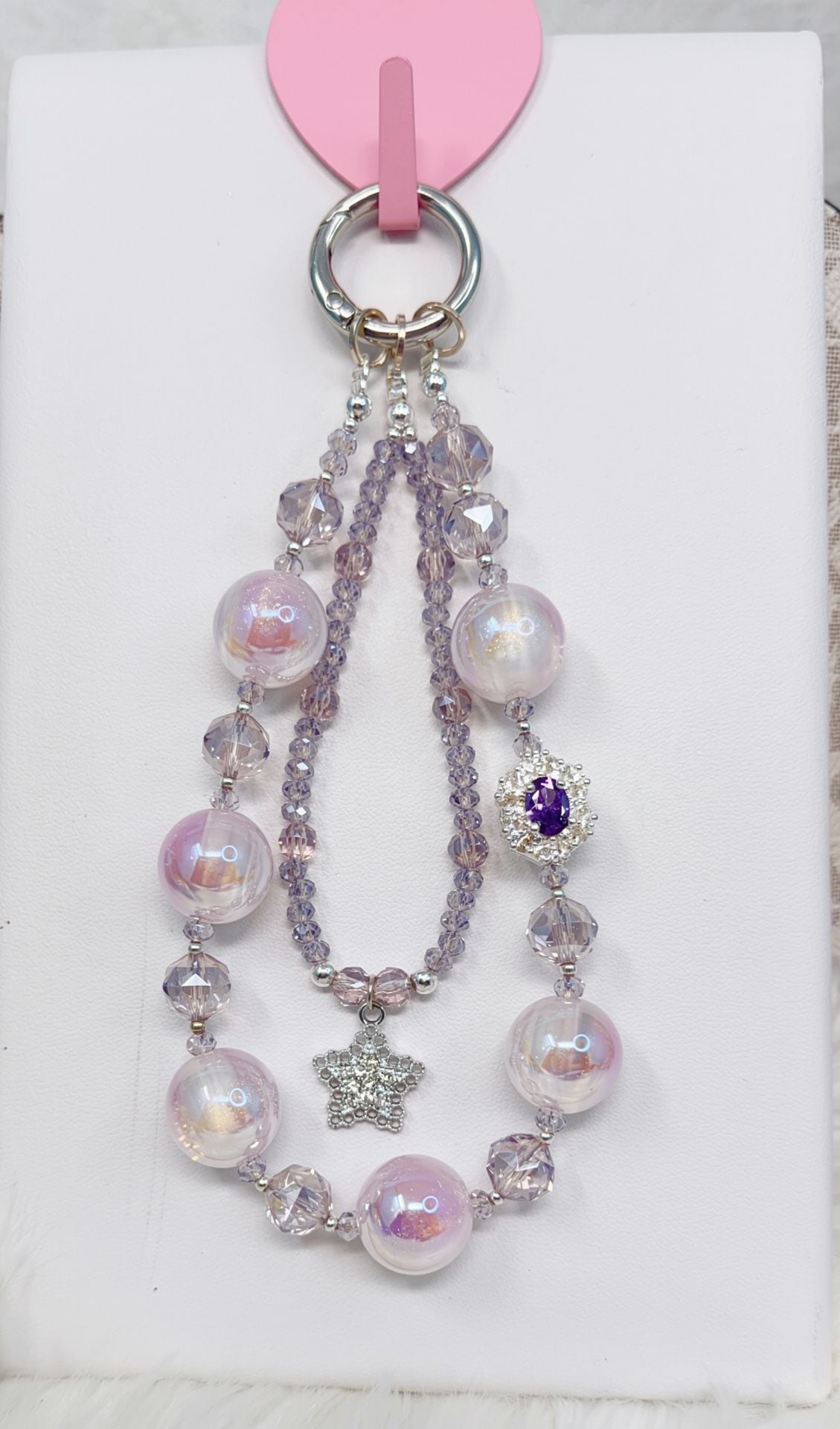 6 Pieces Handmade Beaded Charm Strap witht and Moon charm 7