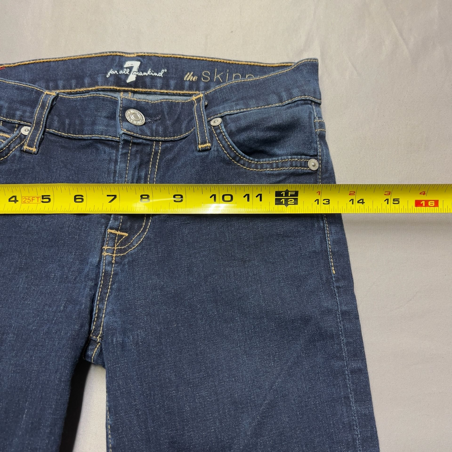 7 For All Mankind The Skinny Jeans Size 28 Dark Wash Denim 8