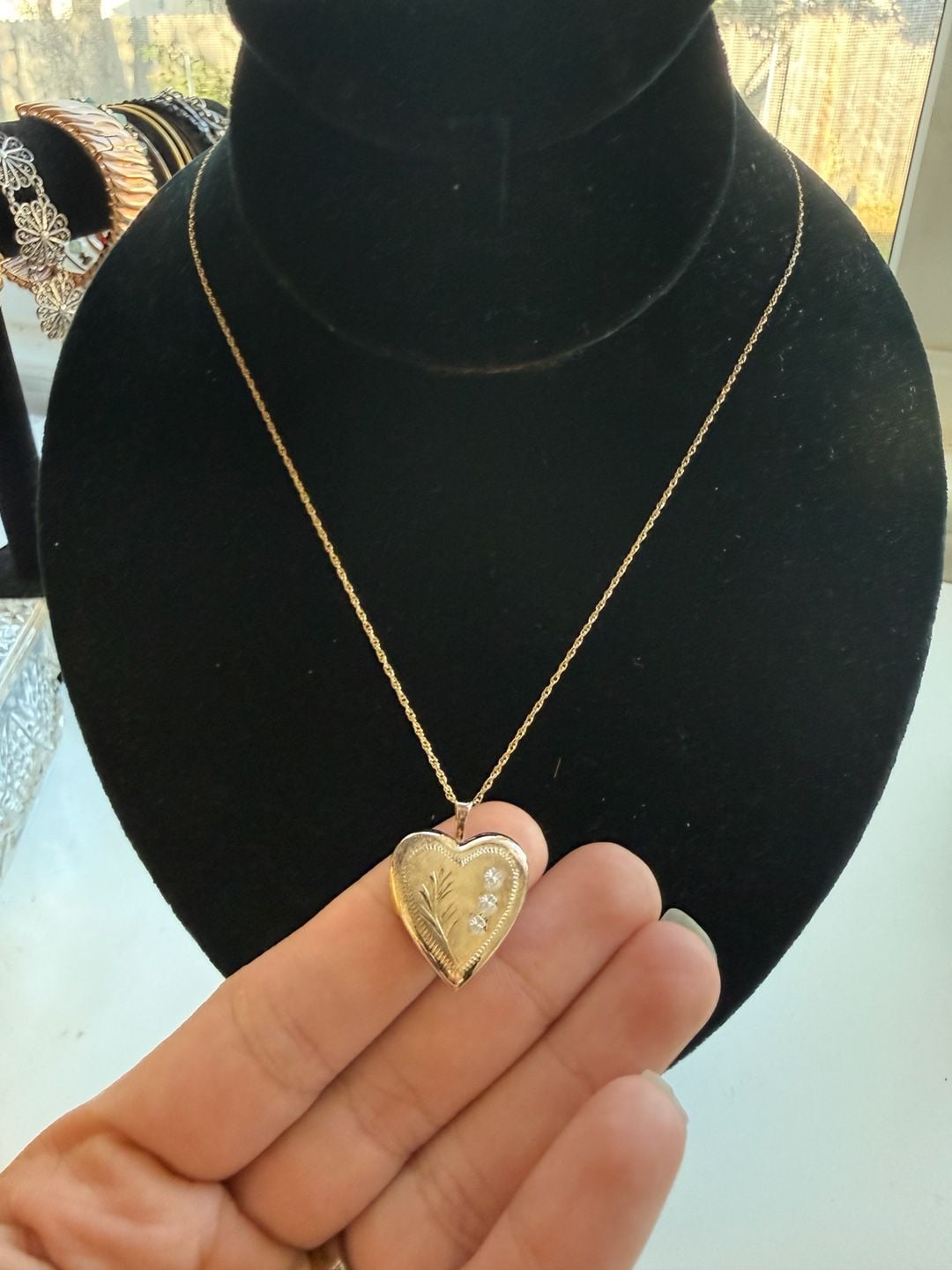 PPC Sterling Silver Gold Plated Heart Locket Necklace 3