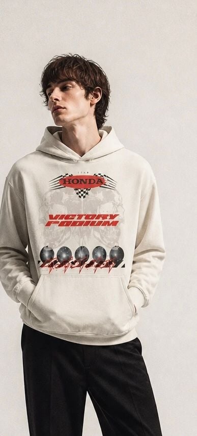Honda Victory Podium Hoodie Off White Graphic Sweatshirt 3