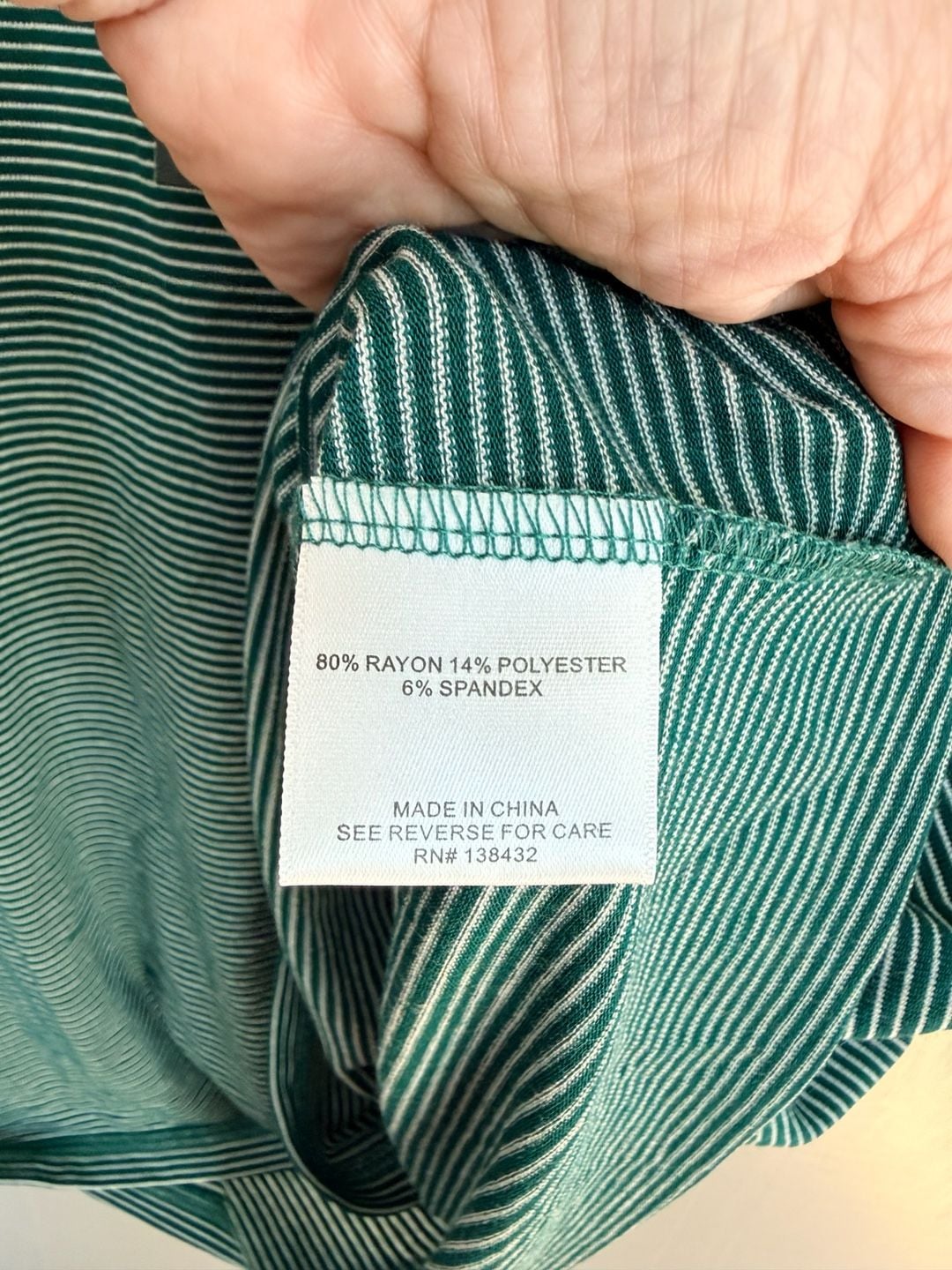 ModCloth Striped 3X Green Rayon Blend Tee Shirt Top 4