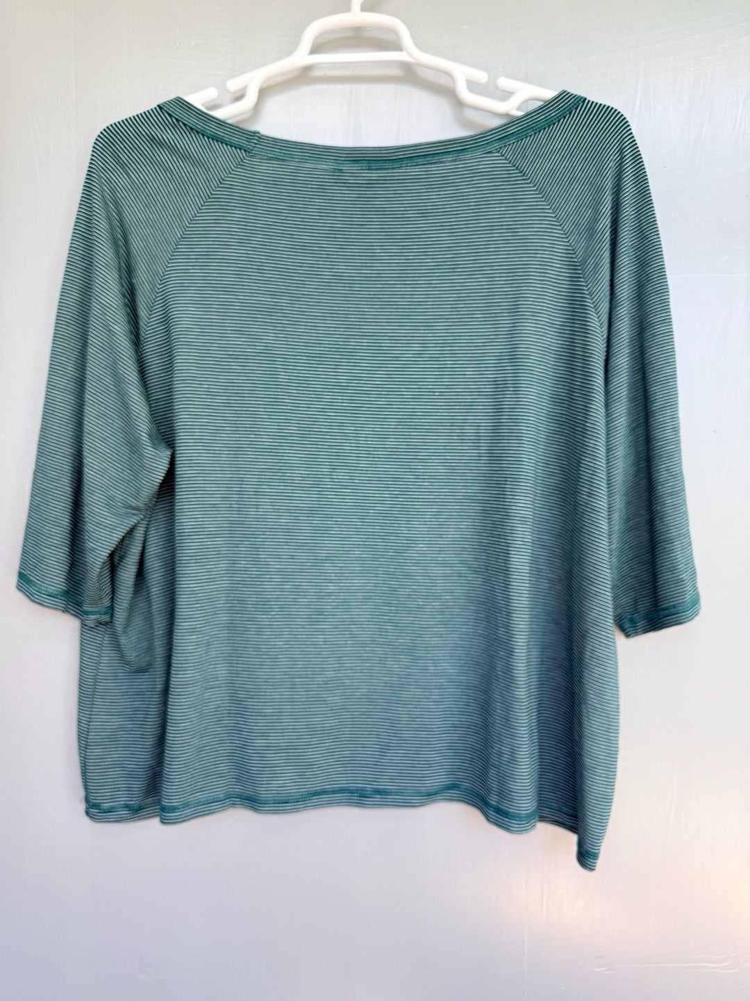 ModCloth Striped 3X Green Rayon Blend Tee Shirt Top 5