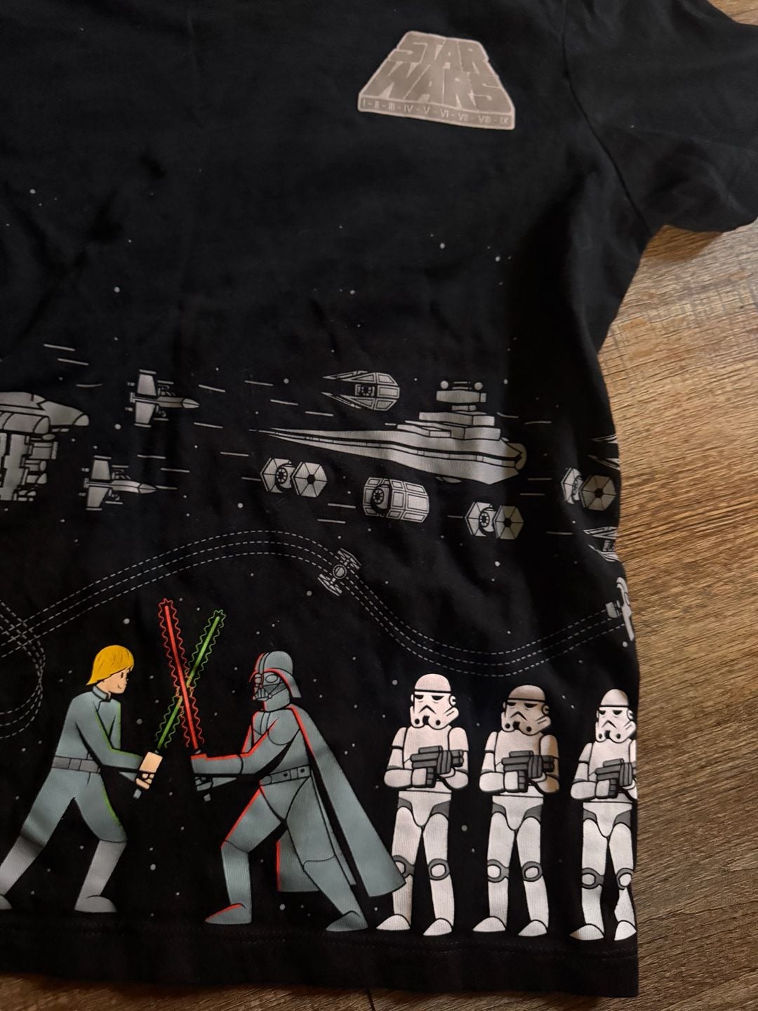 Disney Star Wars Graphic T-Shirt Size L (10/12) Black 2