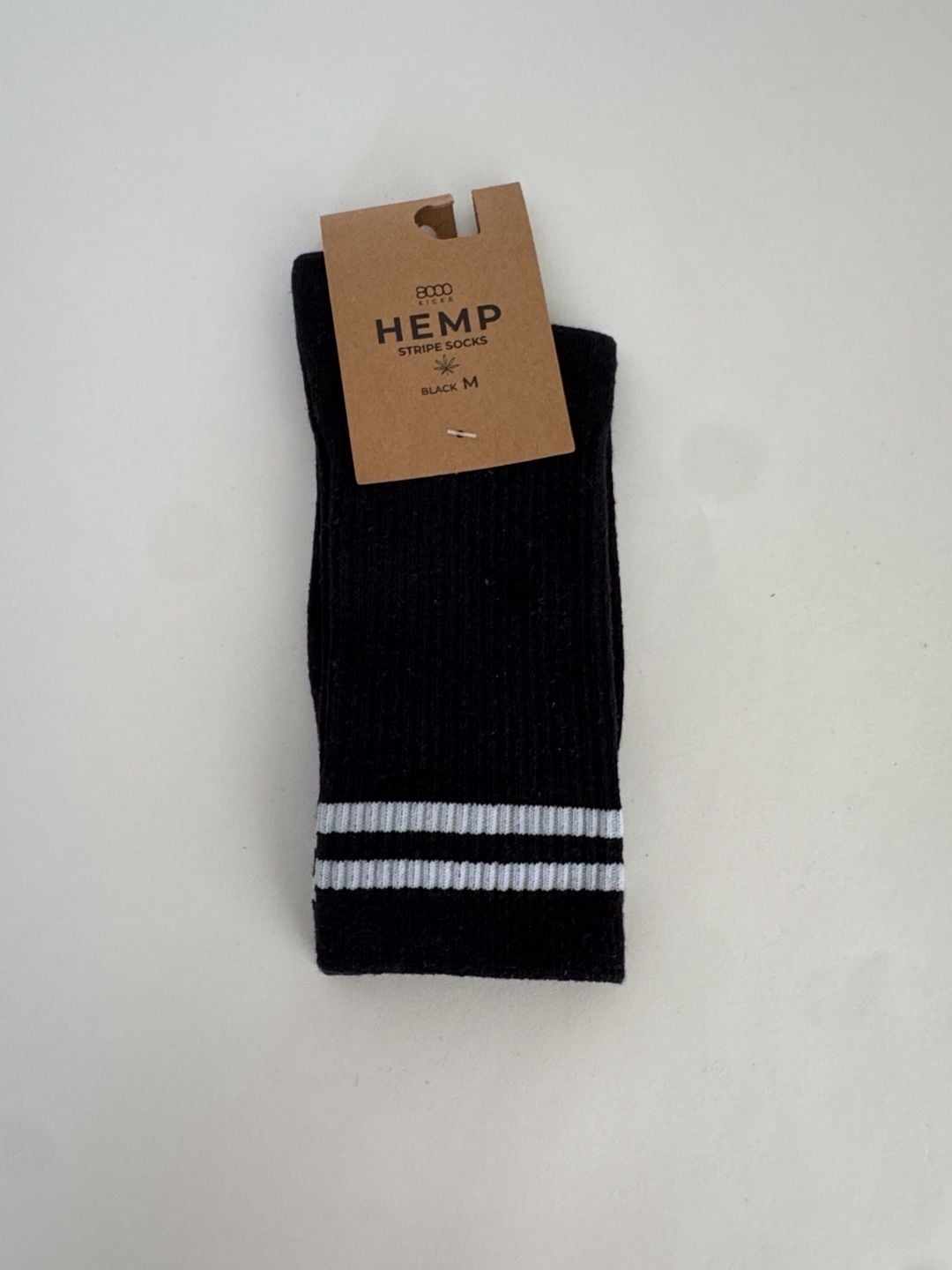 8000 Kicks Hemp Stripe Socks Size M Black 1