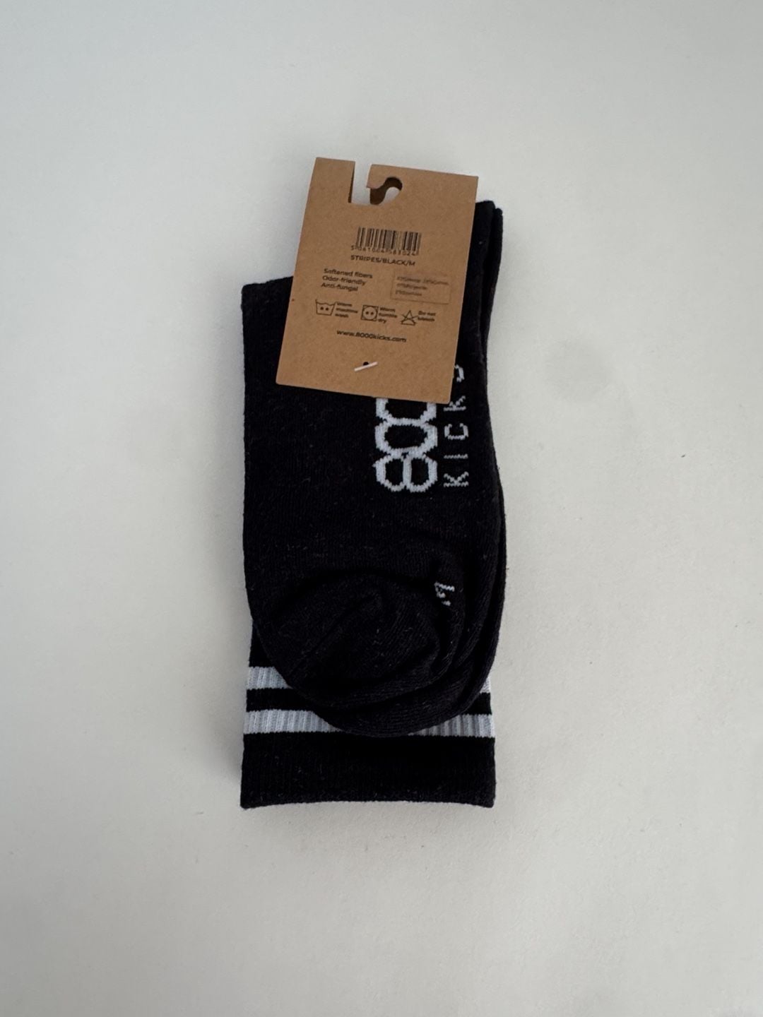 8000 Kicks Hemp Stripe Socks Size M Black 2