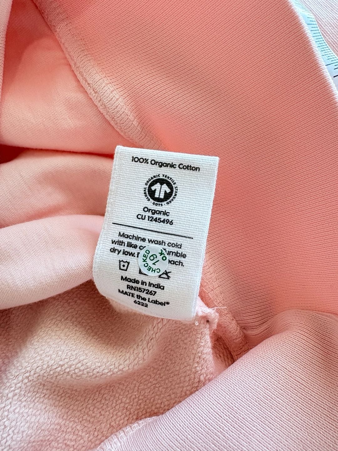 MATE Organic Fleece Quarter Zip Sweatshirt Size XS Pink 8