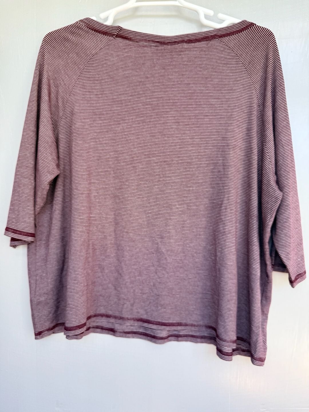 ModCloth Striped Top Size 3X Burgundy White Rayon Blend 5