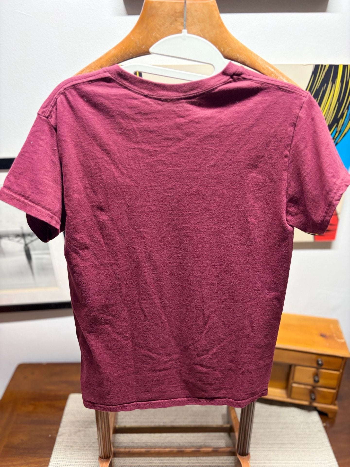 Riot Society Graphic T-Shirt Maroon Red Car Embroidered Small 7