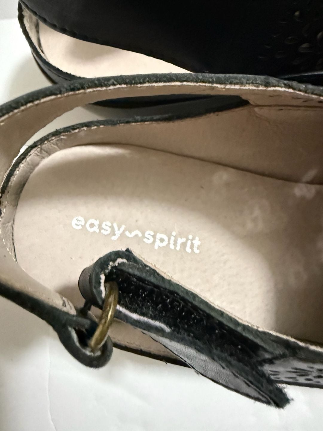 Easy Spirit Cutout Slingback Sandals Size 7WW Black Leather 3