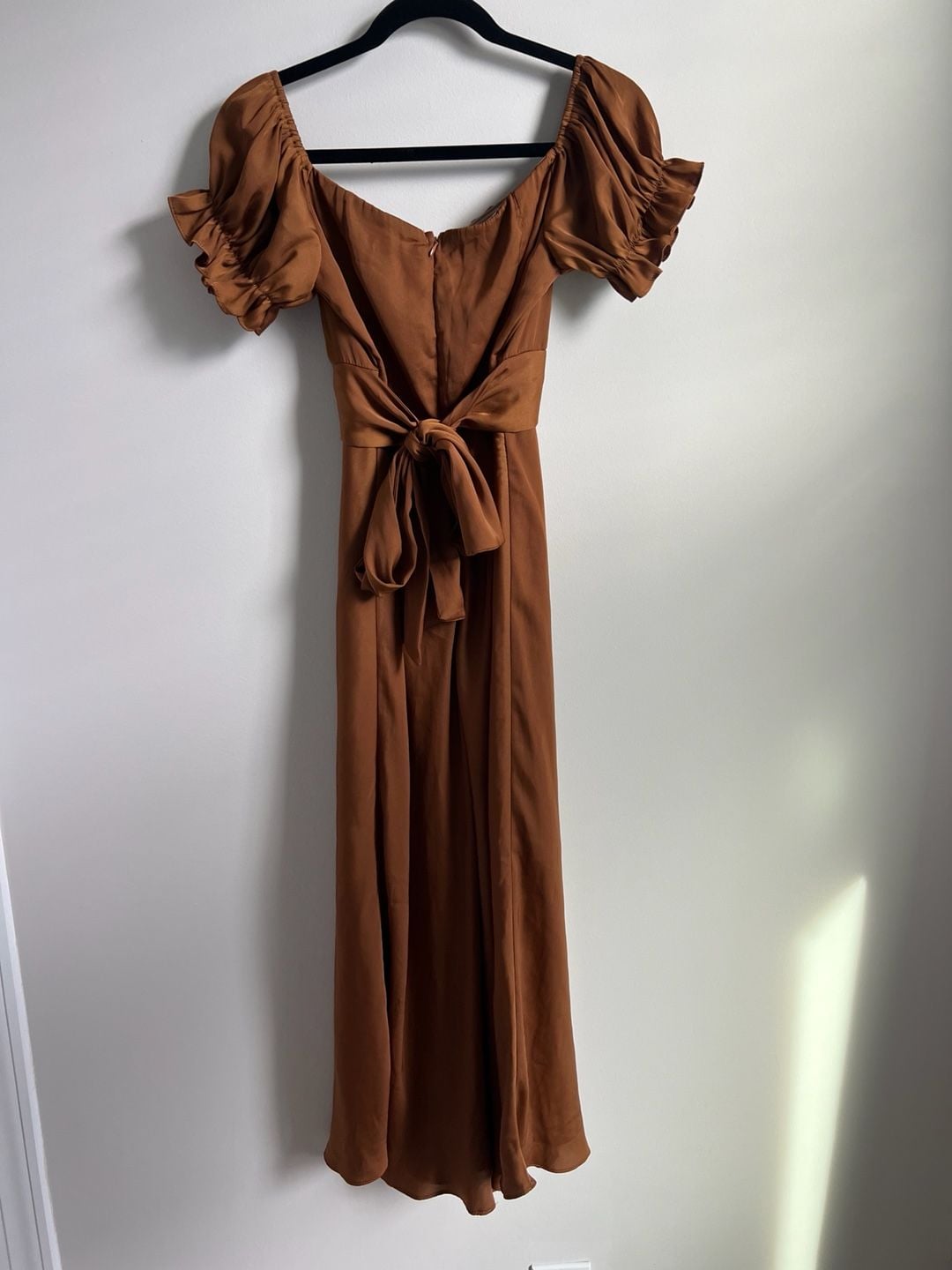 NWT Saints & Secrets Satin Midi Dress Brown 3