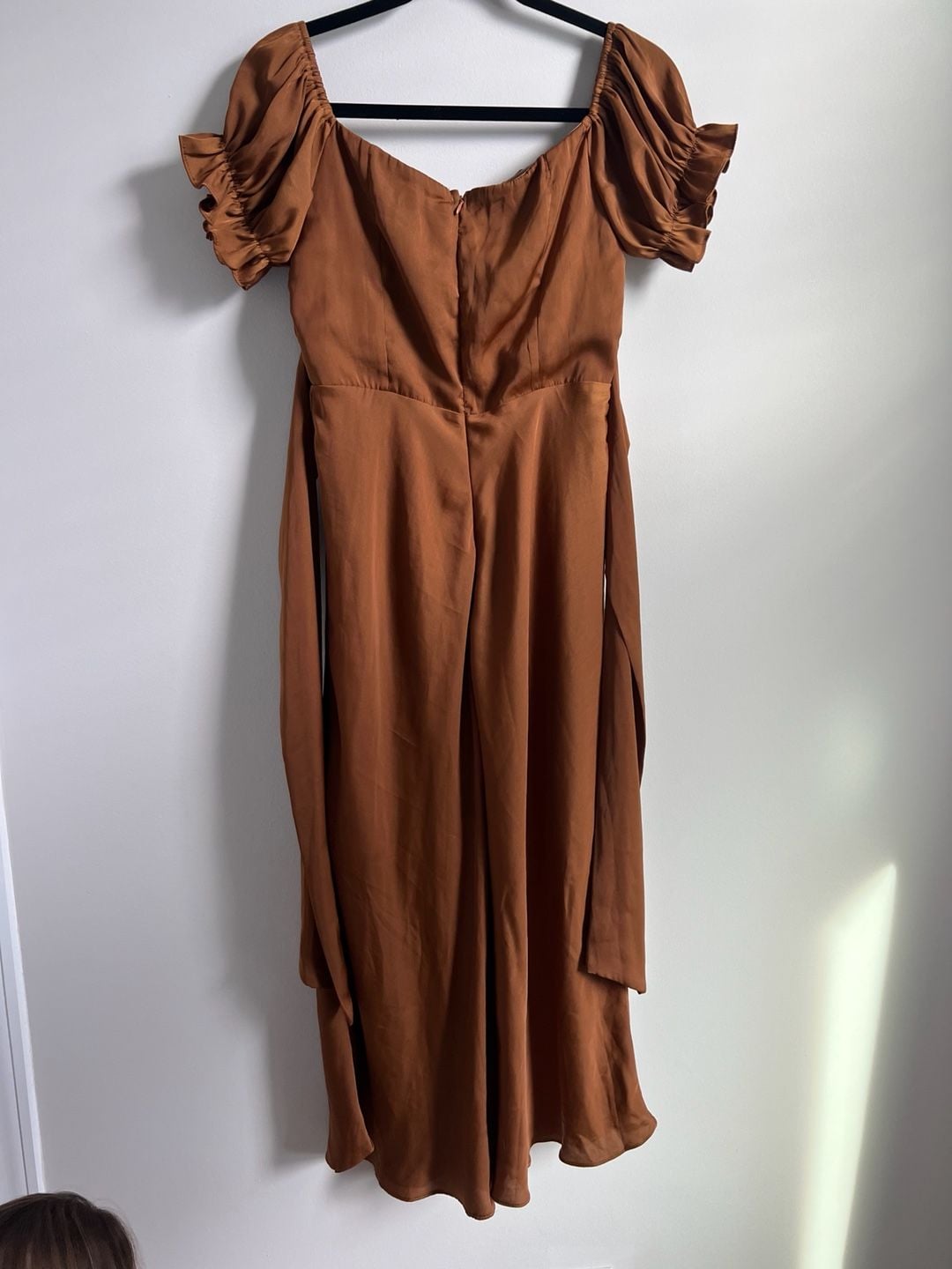 NWT Saints & Secrets Satin Midi Dress Brown 6