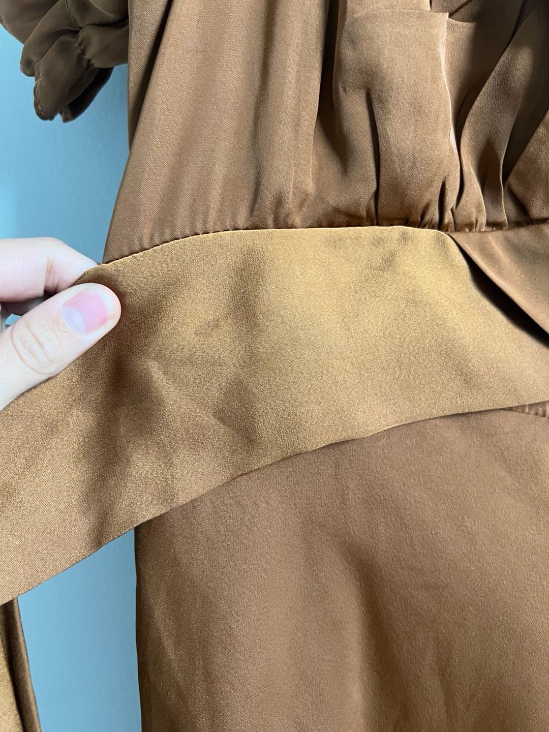 NWT Saints & Secrets Satin Midi Dress Brown 7