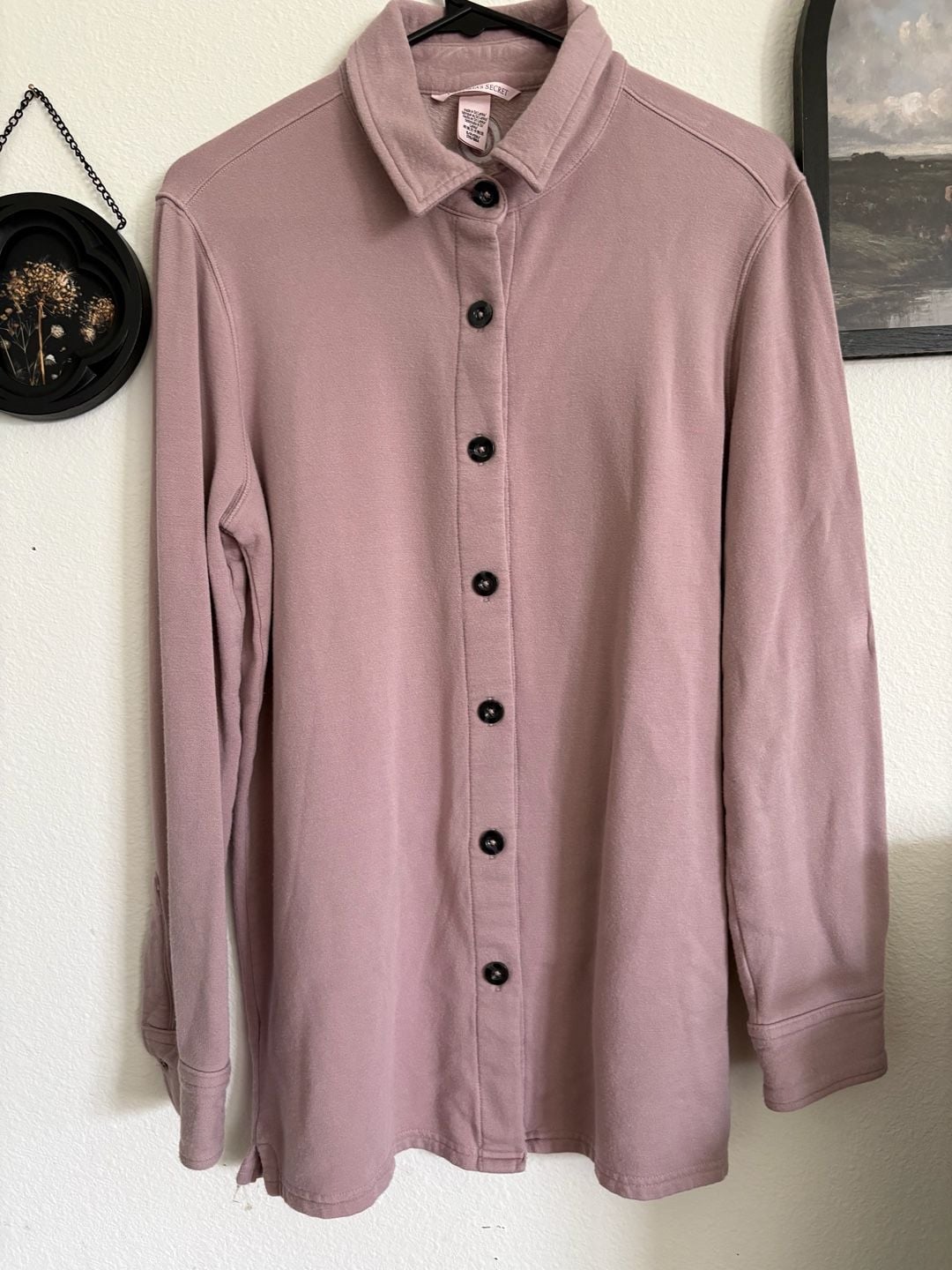 Victoria's Secret Button Up Shirt Size S Pink Long Sleeve 3