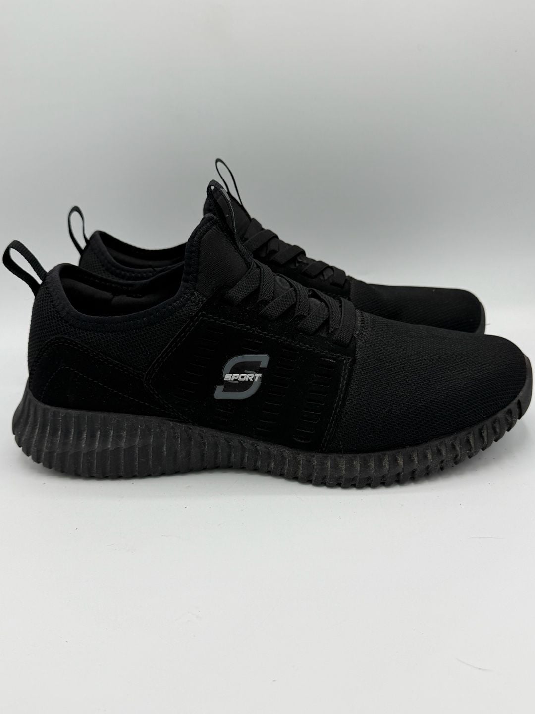 S Sport by Skechers Men’s Size 7 Black Mesh Athletic Sneakers Memory Foam Shoes 6