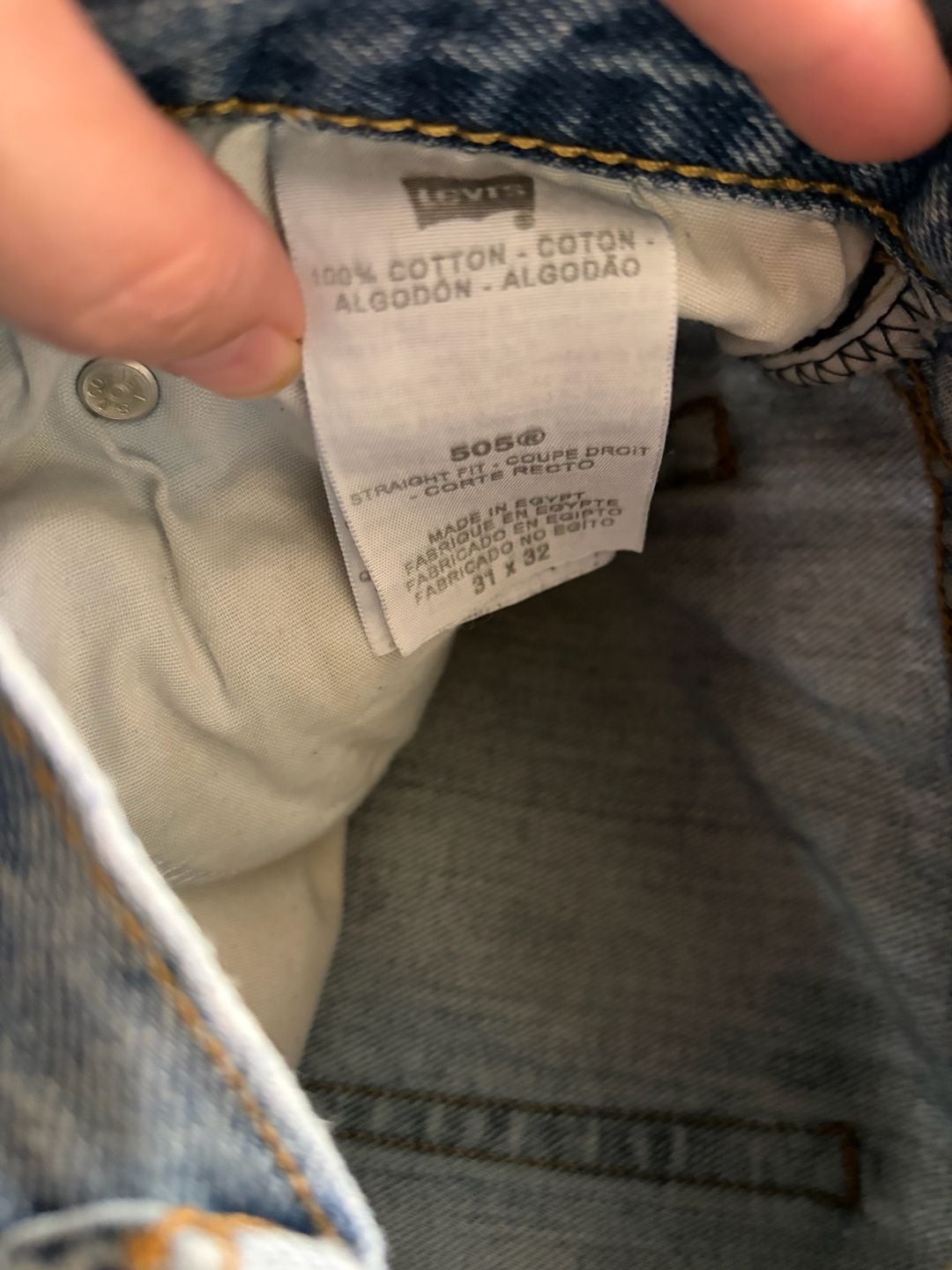 Levi's 505 Straight Fit Jeans Size Light Wash Denim 8