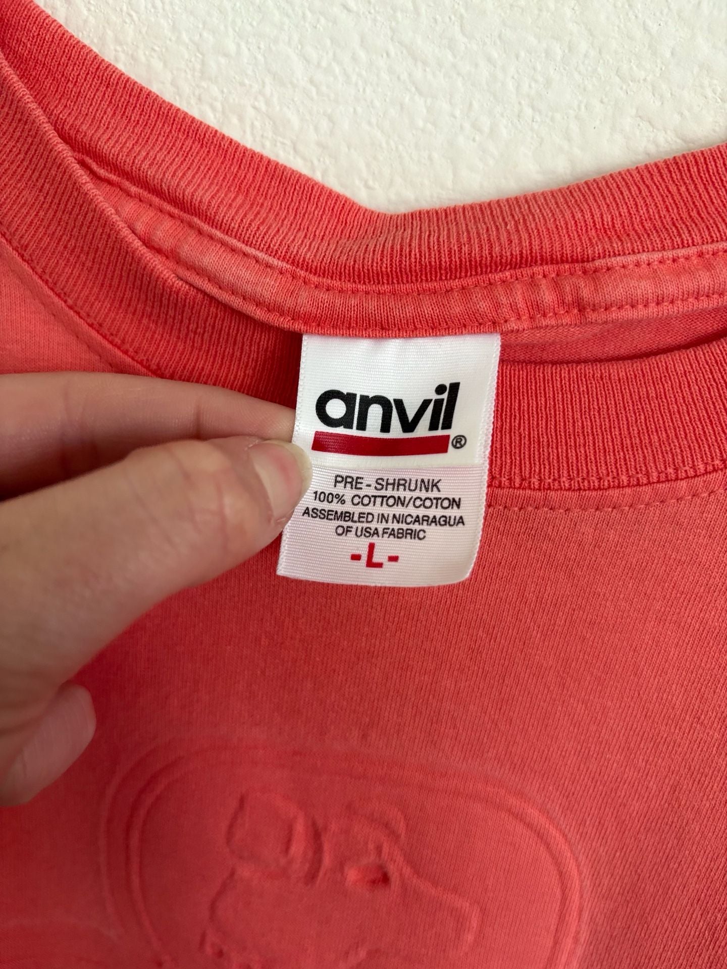 Anvil Dog Lover T-Shirt Size L Salmon Pink Graphic Tee 7