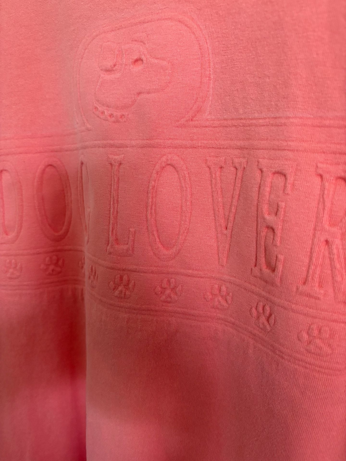 Anvil Dog Lover T-Shirt Size L Salmon Pink Graphic Tee 8