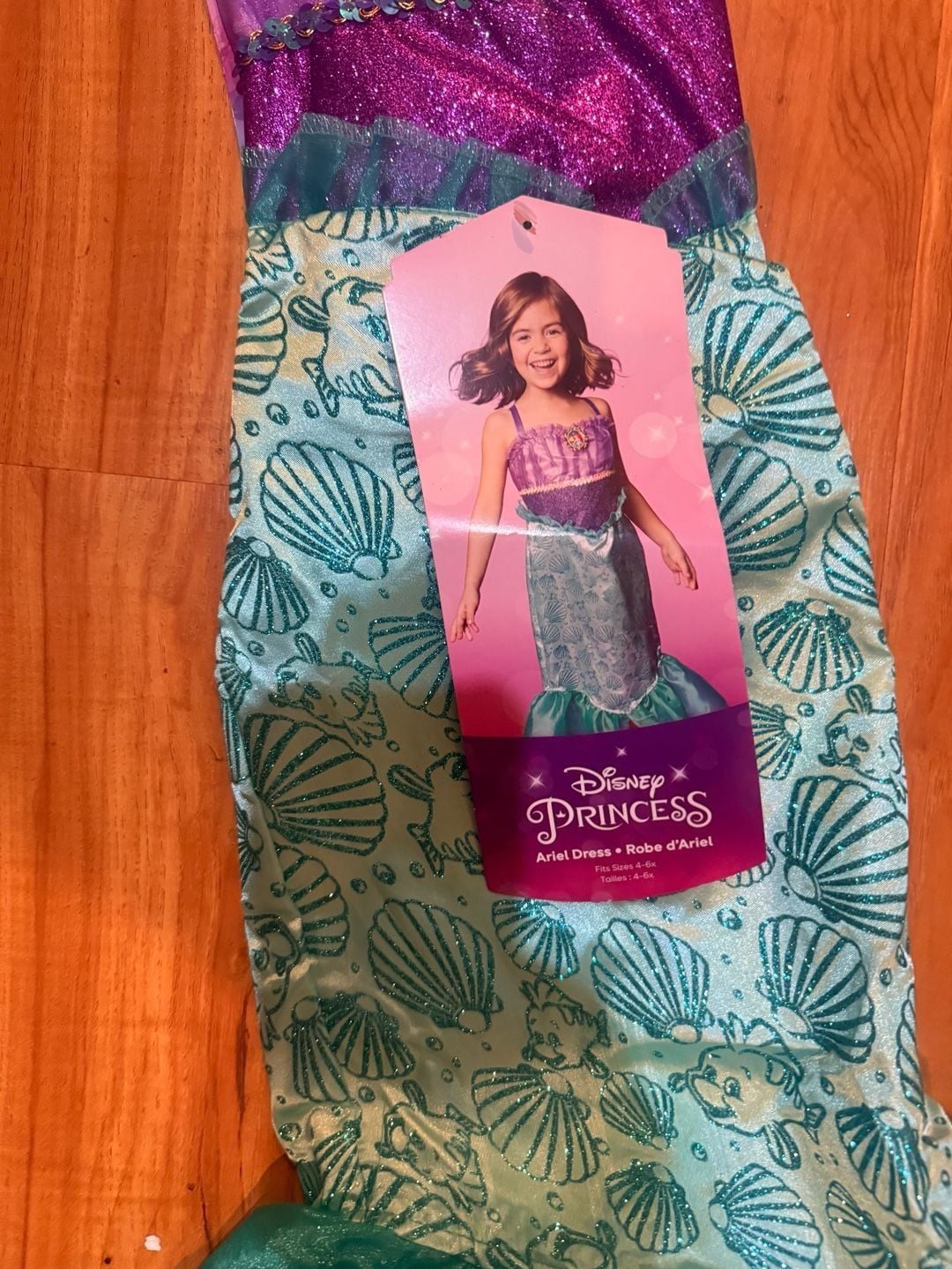 Disney Princess Ariel Dress Size 4-6X Costume 9