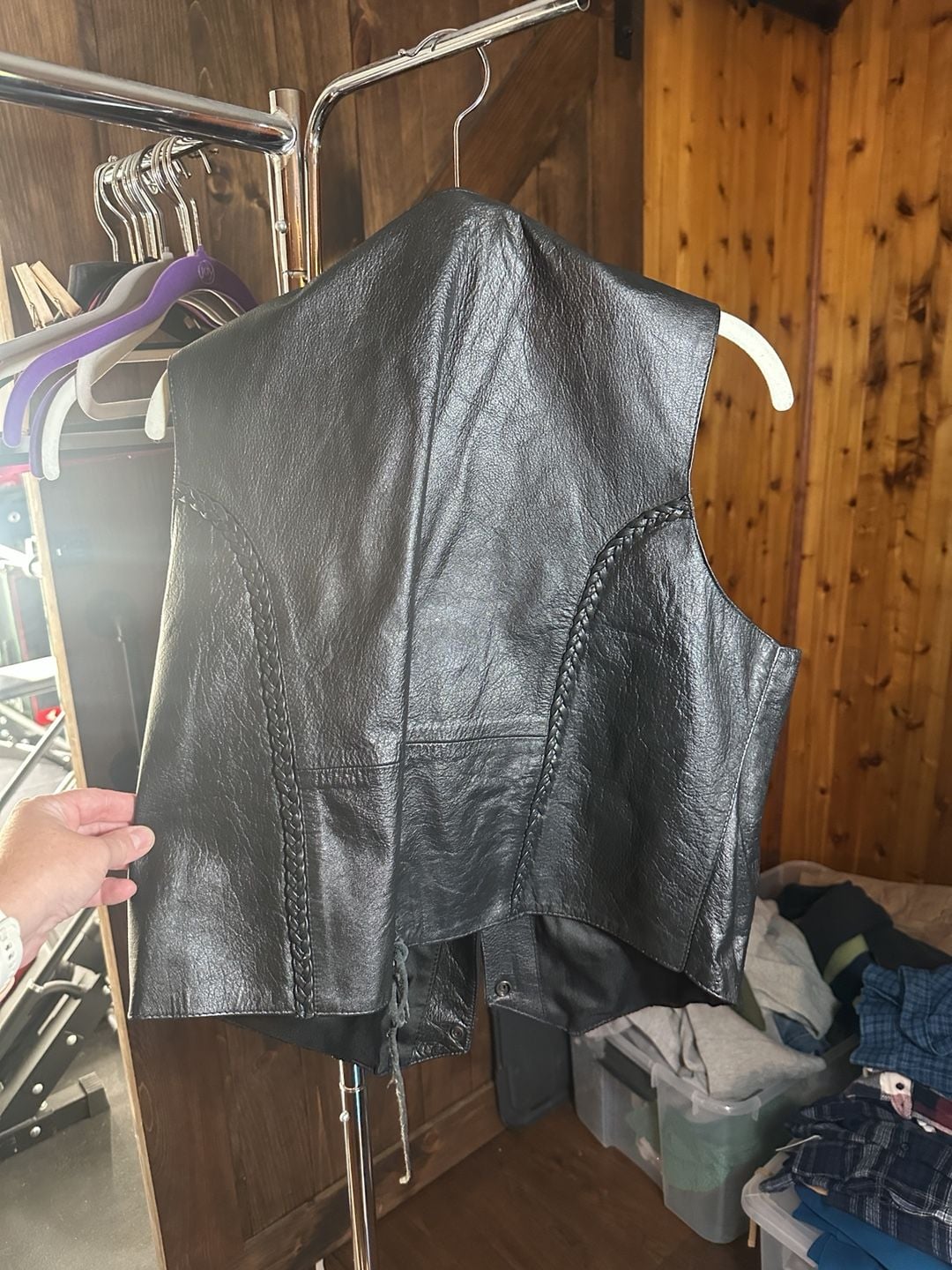 Elite Leathercrafts Motorcycle Vest Size 2X Black Leather Biker 4